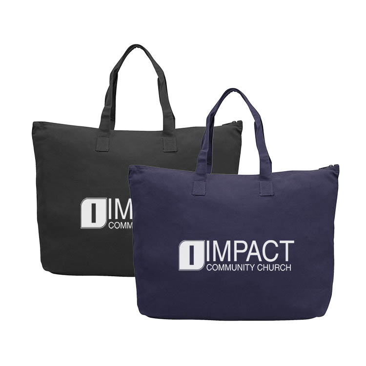 10 oz. Large Zippered Canvas Tote 4