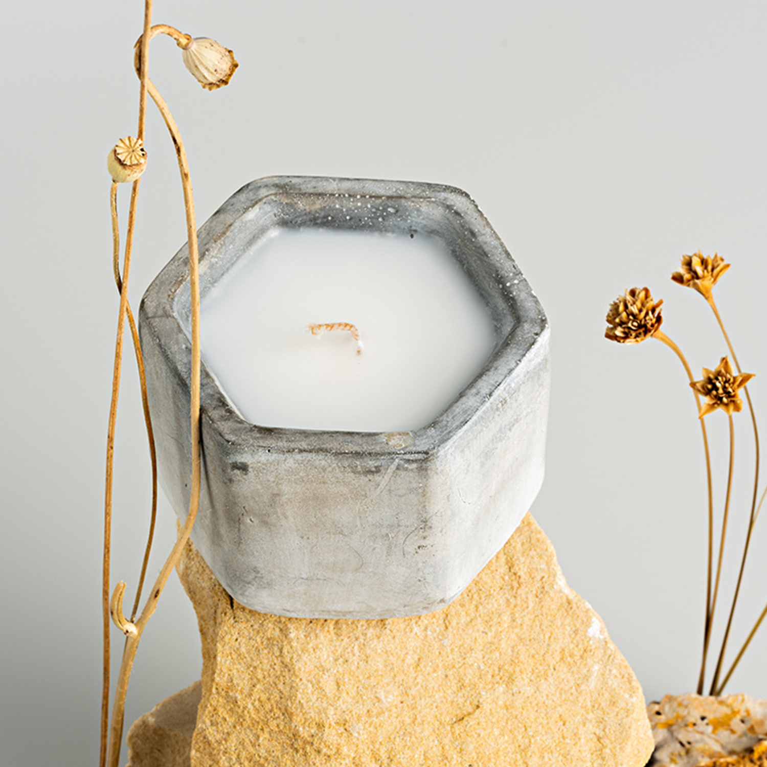 Scented Candles in Concrete Jar 2