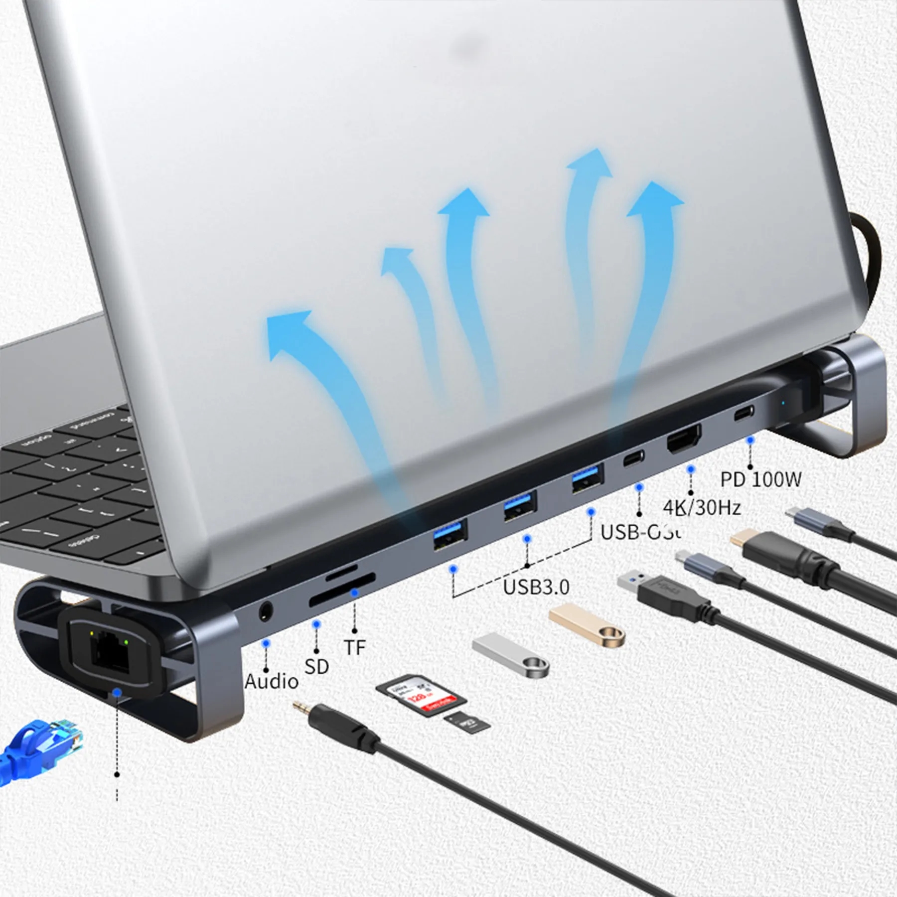 12 in1 USB C Hub Multiport Docking Station 4
