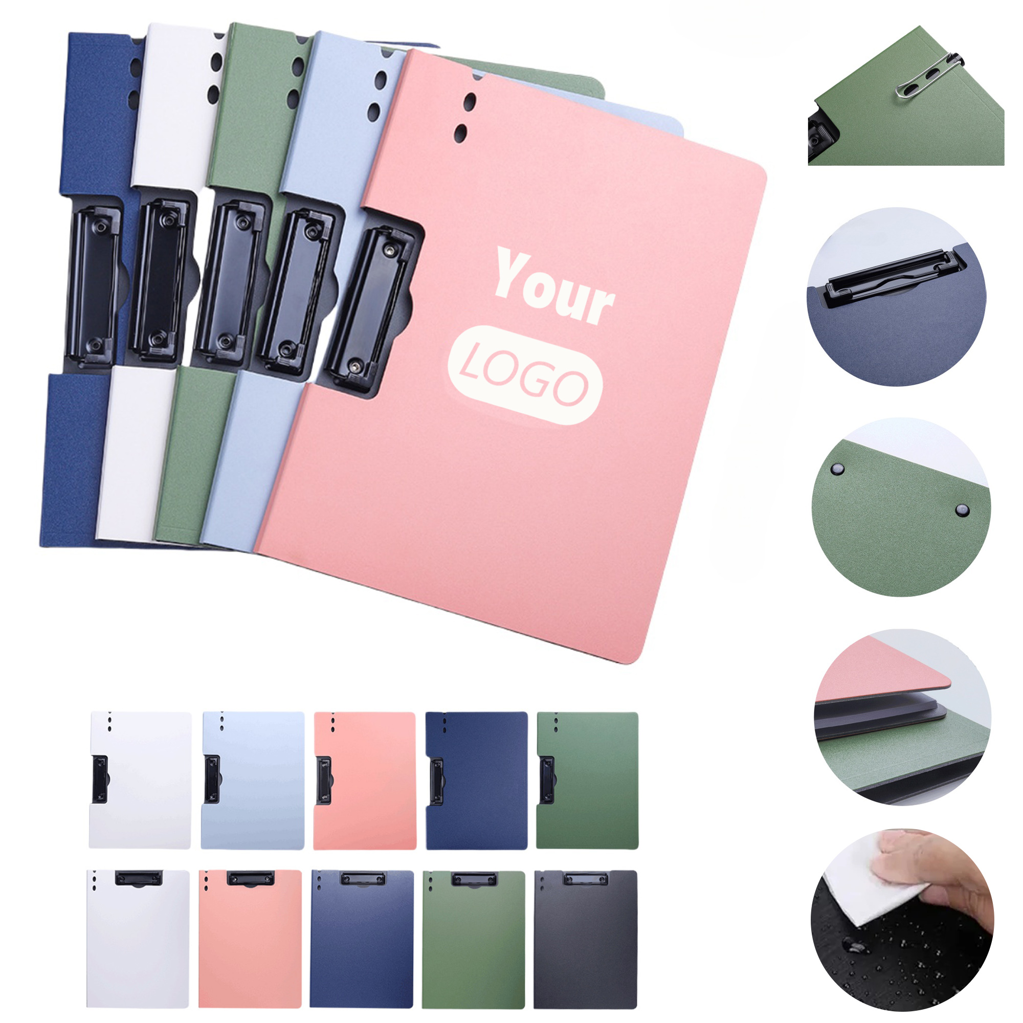A4 Foldable Dual Clip PP Clipboard Folder Board 2