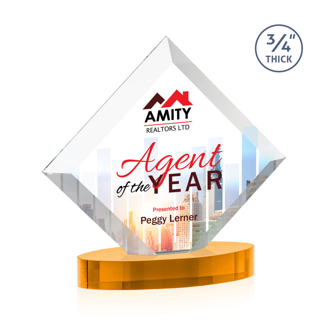 Belaire VividPrint™ Award on Alberton Base - Amber 10