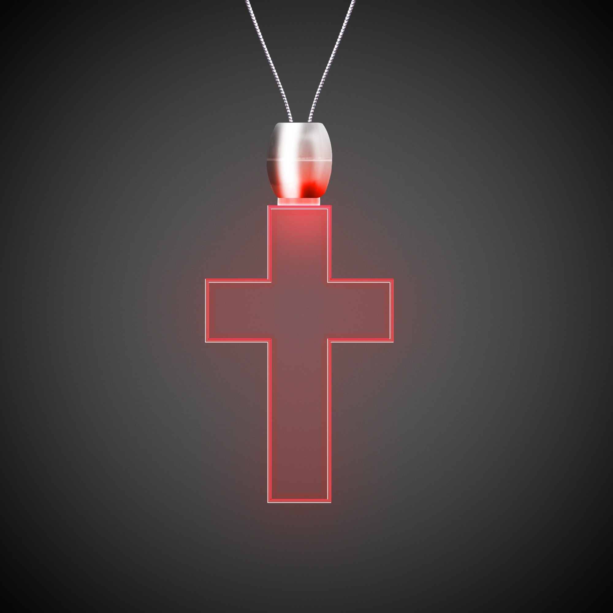 Cross Red Light-Up Acrylic Pendant Necklace