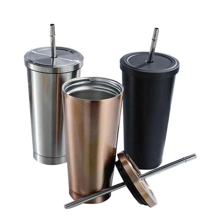 Stainless Steel Straw Thermos Cup 2