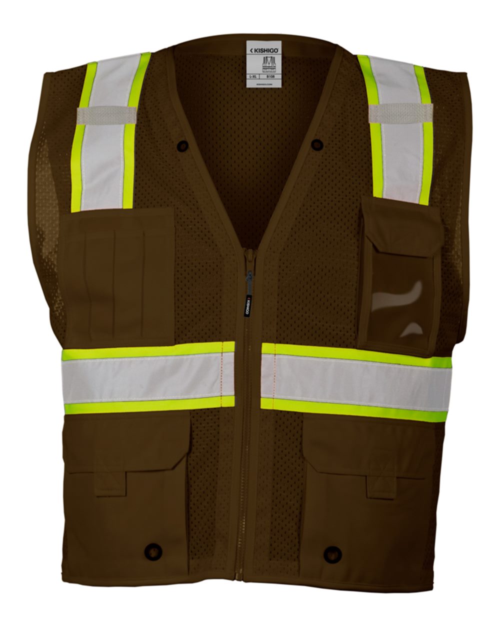 Unisex EV Series® Enhanced Visibility Multi-Pocket Mesh Vest - B100-111 37