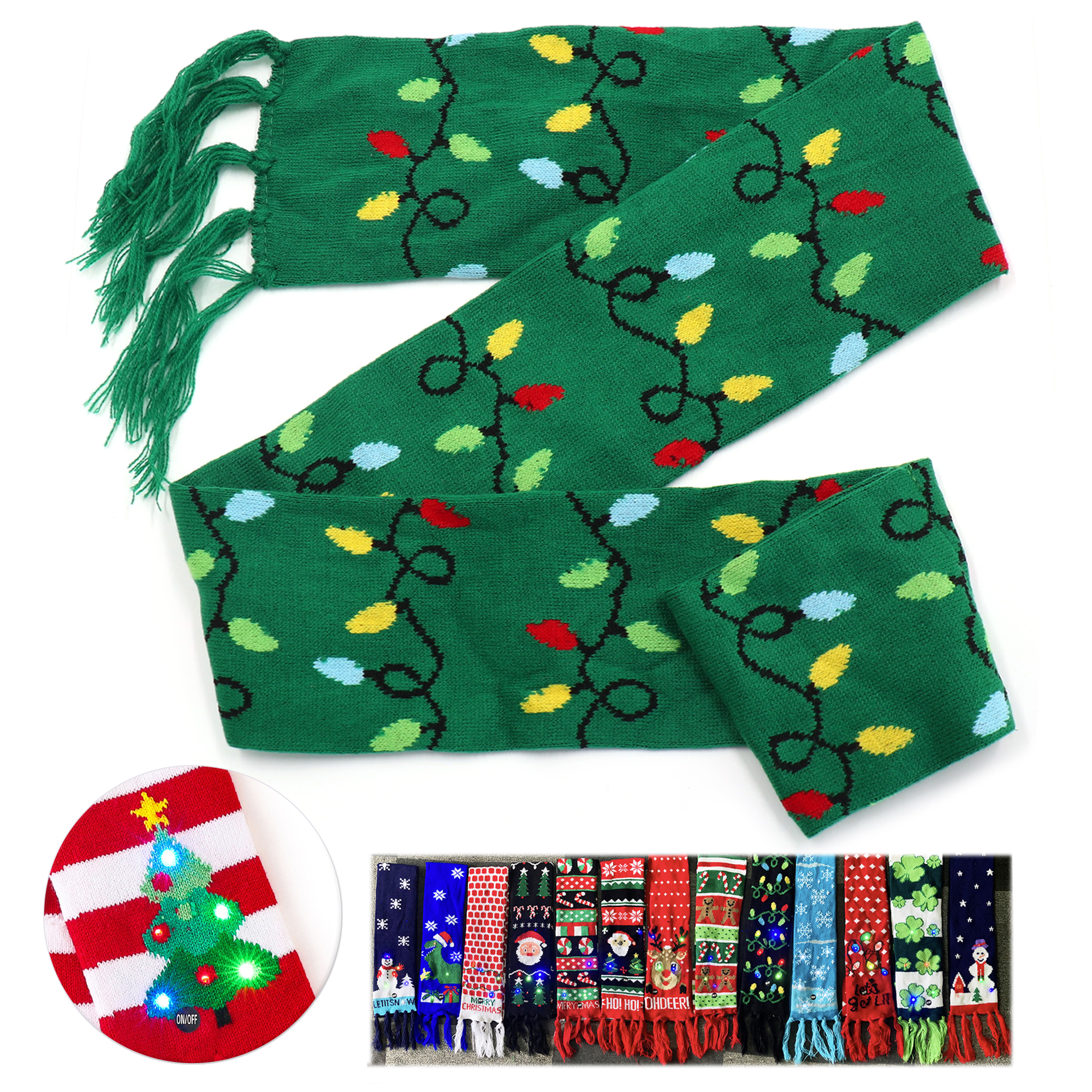 LED Lighted Scarf with Patterned Design 7