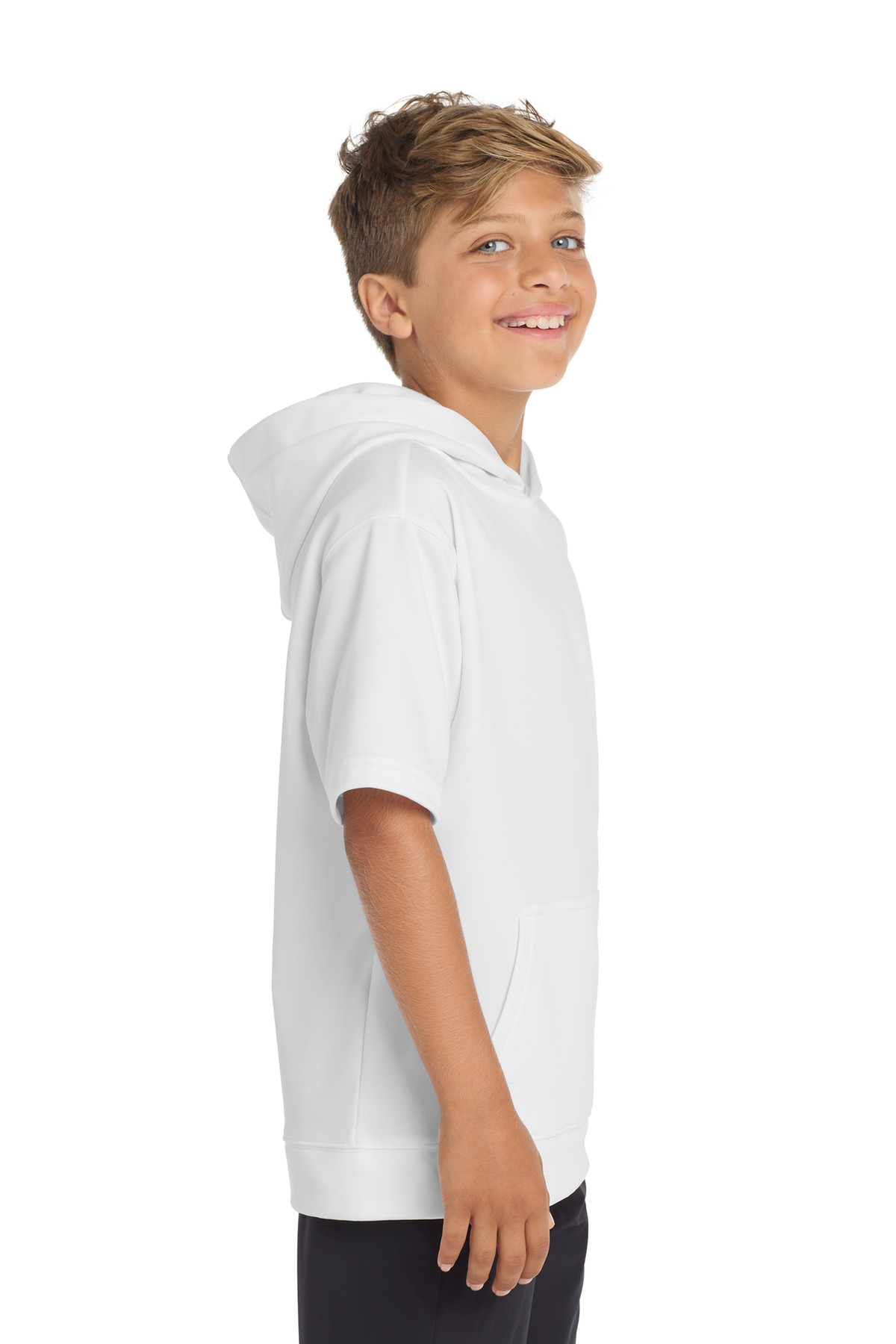 Sport-Tek Youth Sport-Wick Fleece Short Sleeve Hooded Pullover. YST251 25