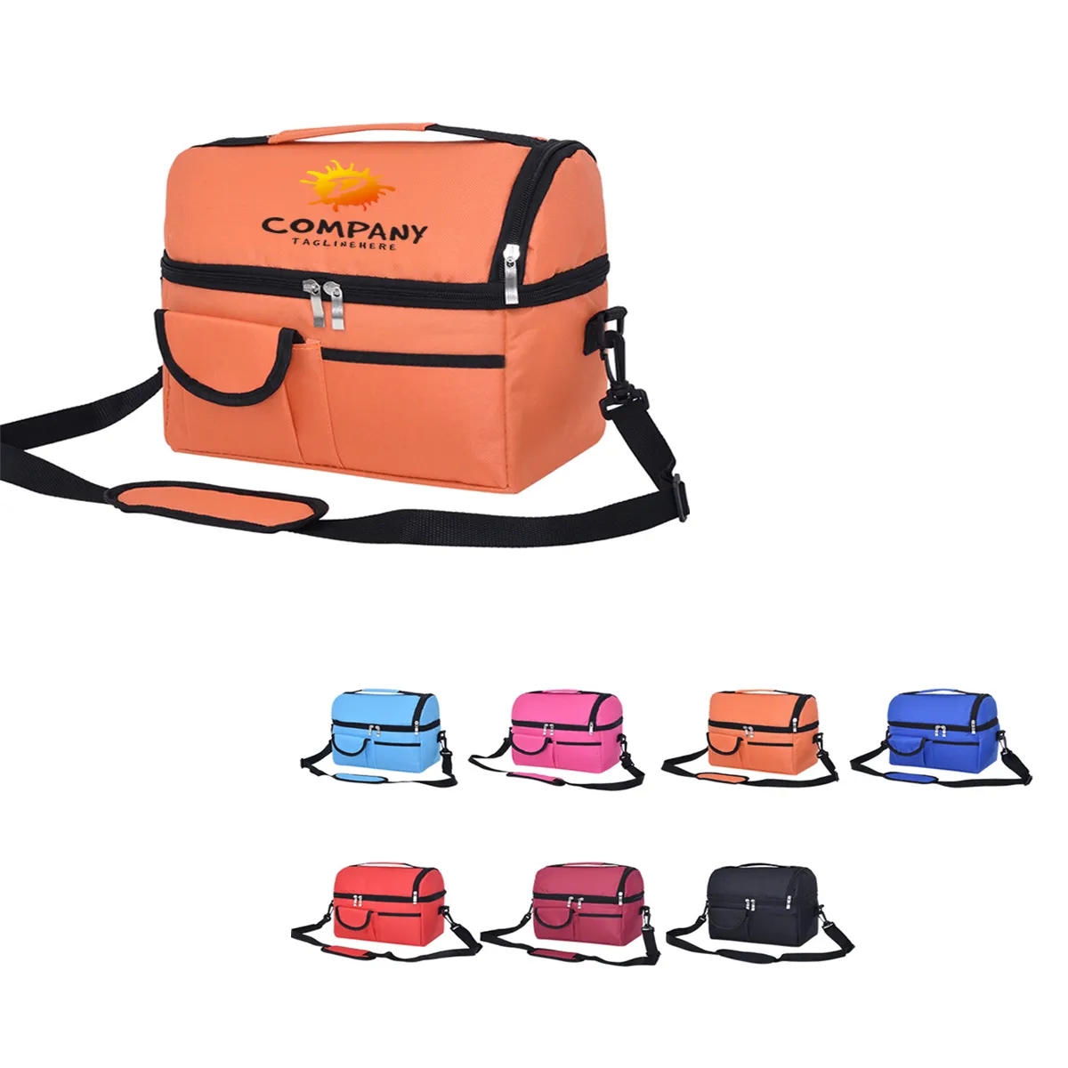Compartment Box Double Deck Insulated Reusable Lunch Bag 6