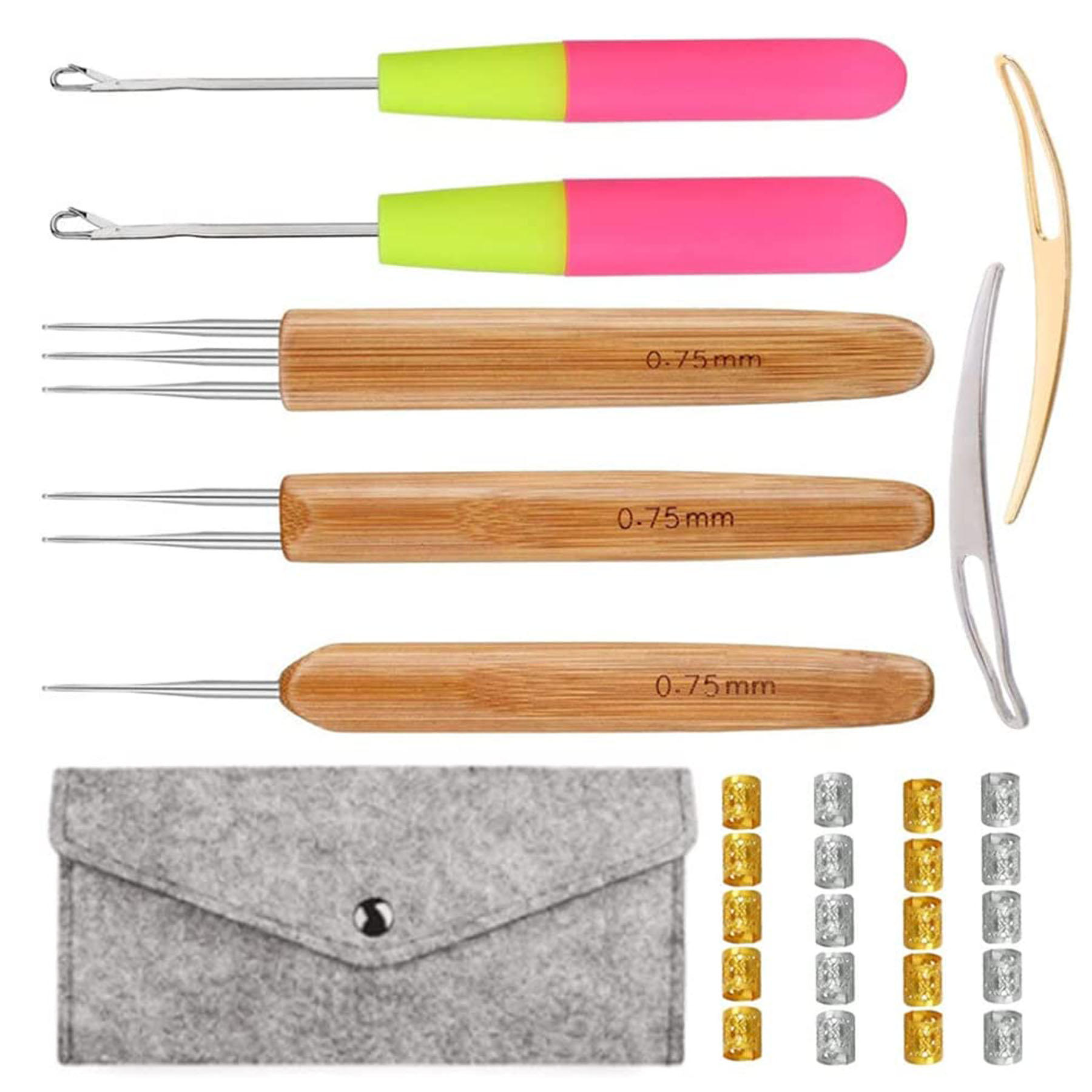28 pcs Crochet Hooks Sets for Hair
