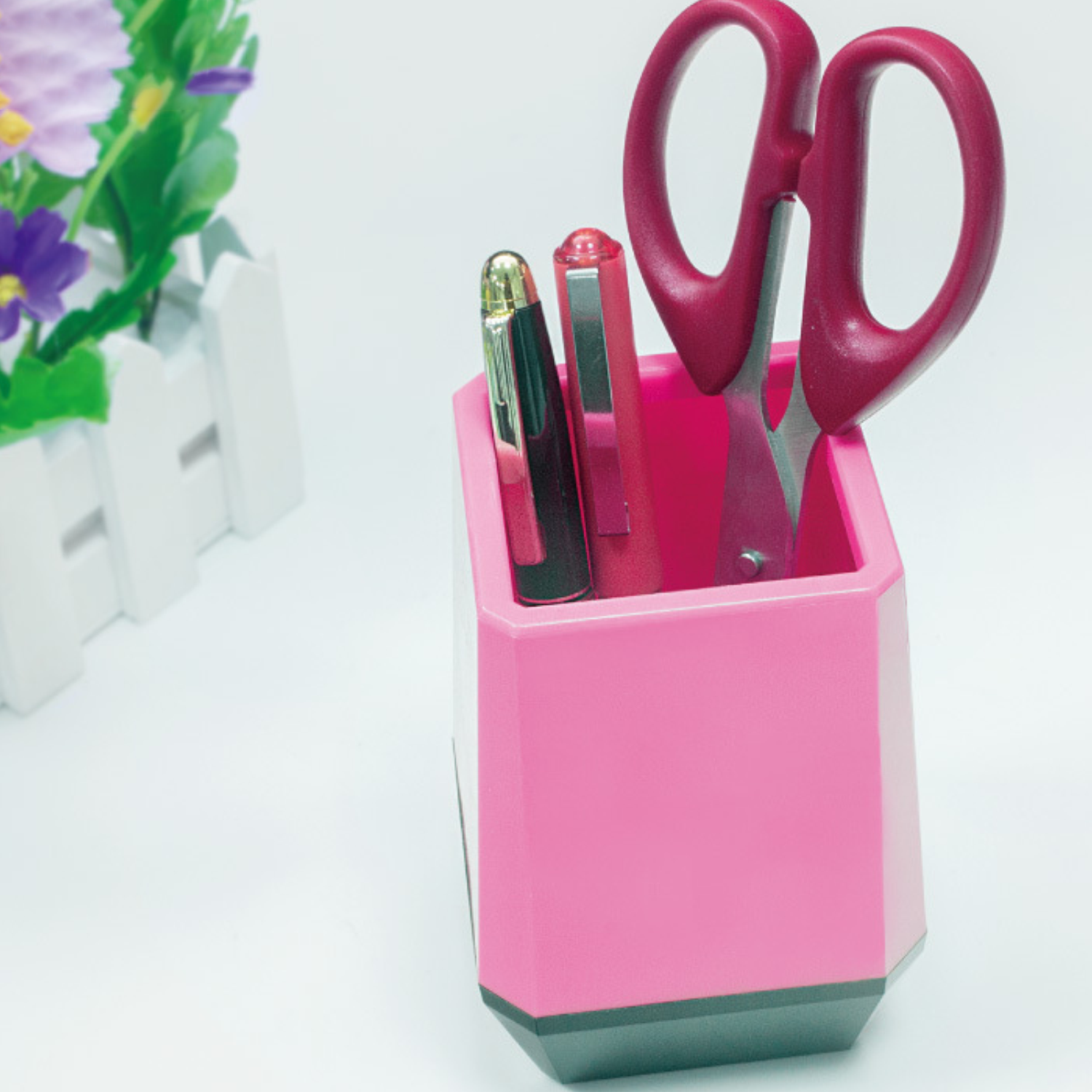 Plastic Office Square Pen Holder 4