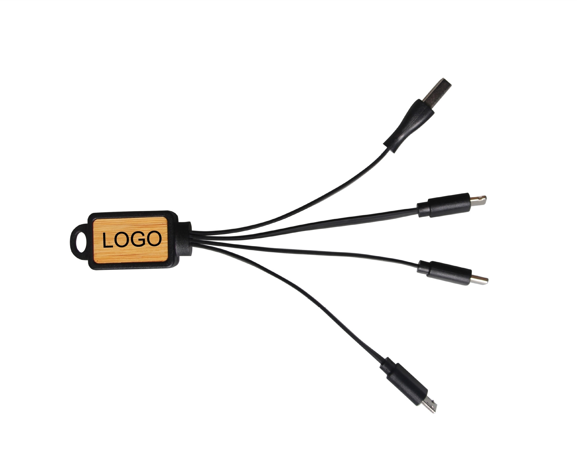 Bamboo Finish 3-in 1 Charging Cable 3