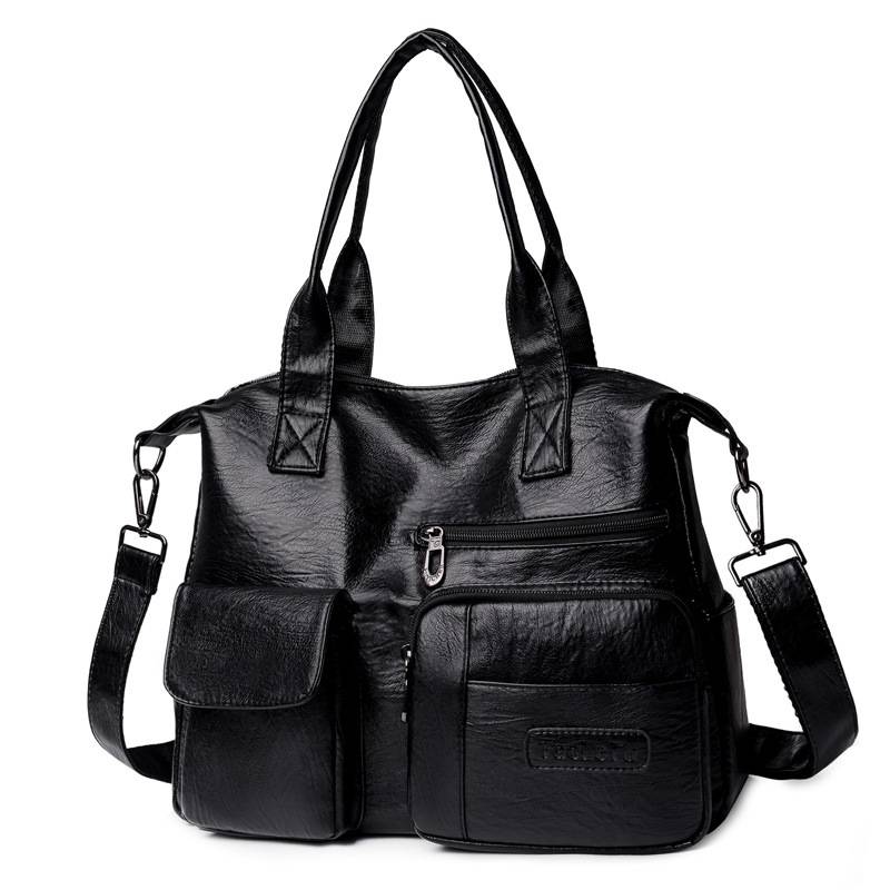 PU Leather Tote Bag for Women, custom tote bag with logo imprint 4