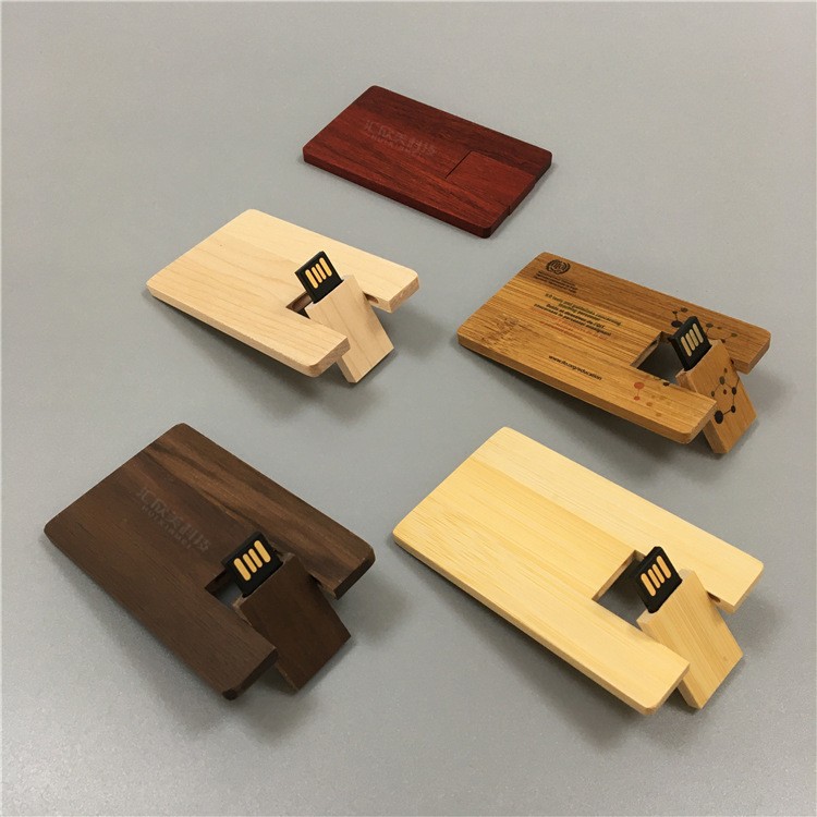 4 GB Wooden Credit Card USB Flash Drive 1