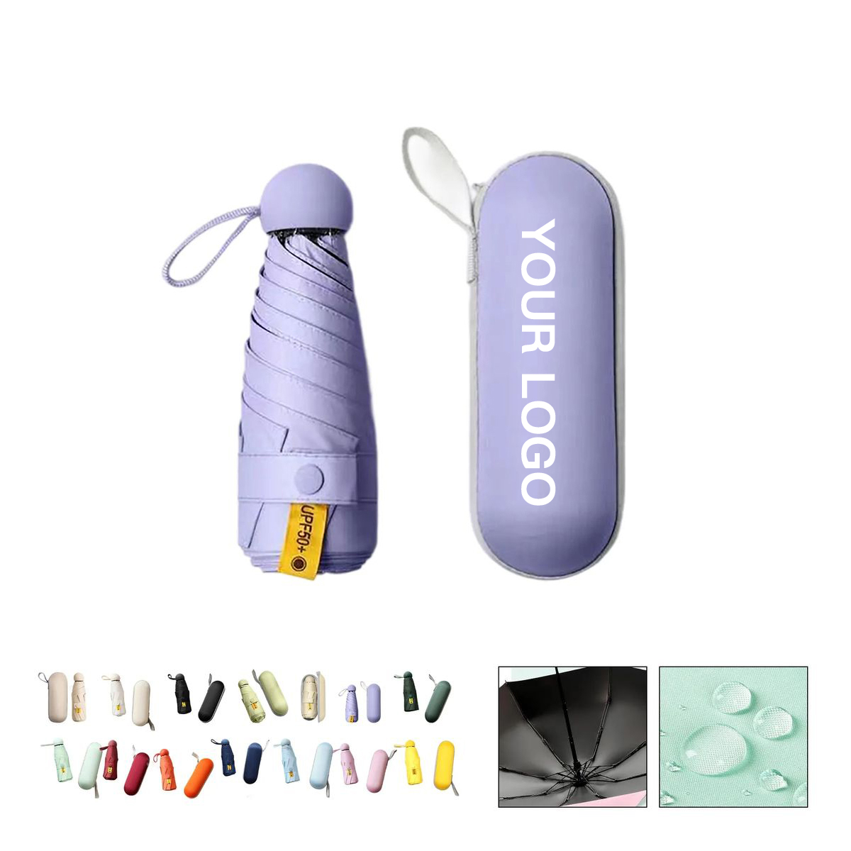 Pongee Fabric Folding Umbrella with Strong Frame 2
