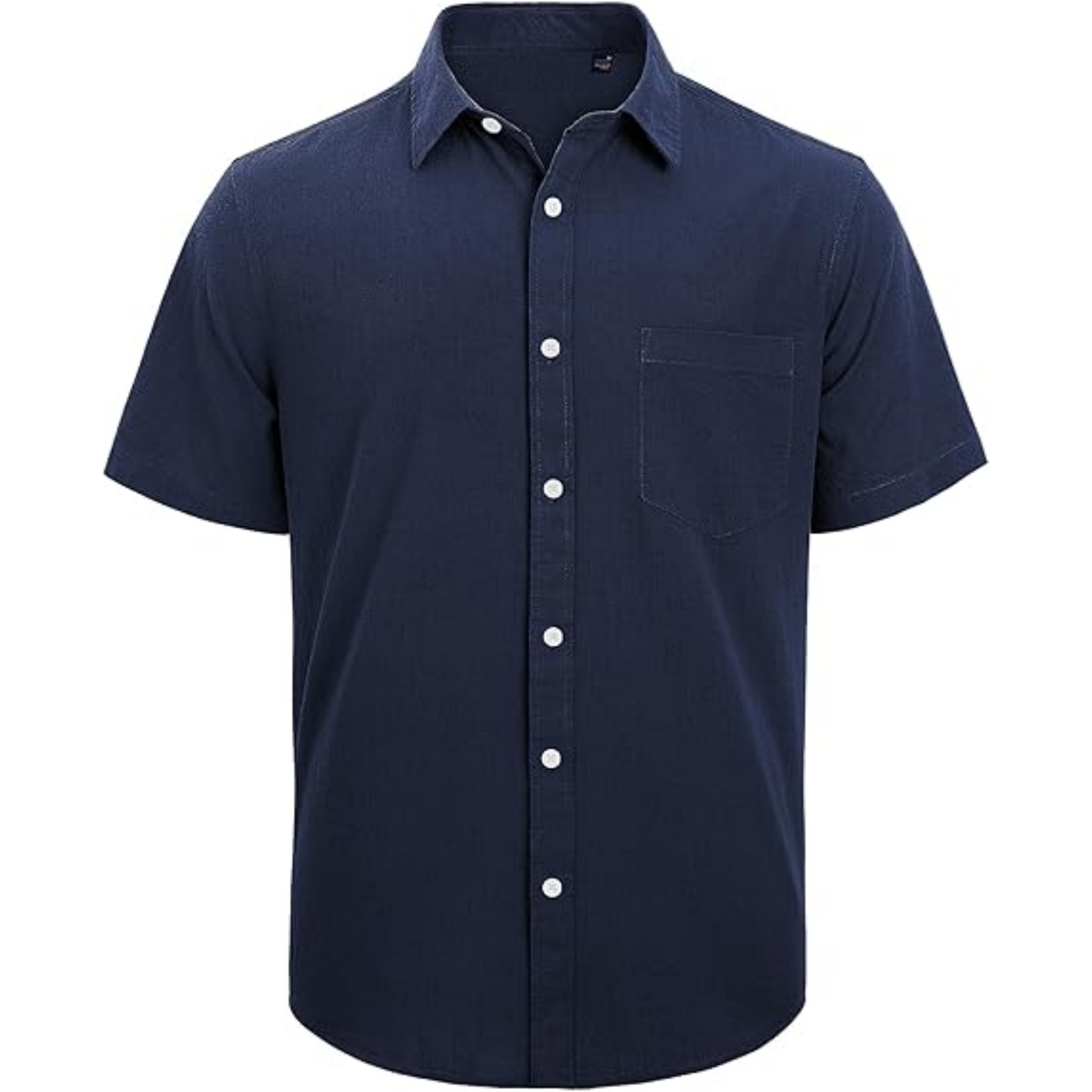 Men's Cotton Linen Short Sleeve Shirt 21
