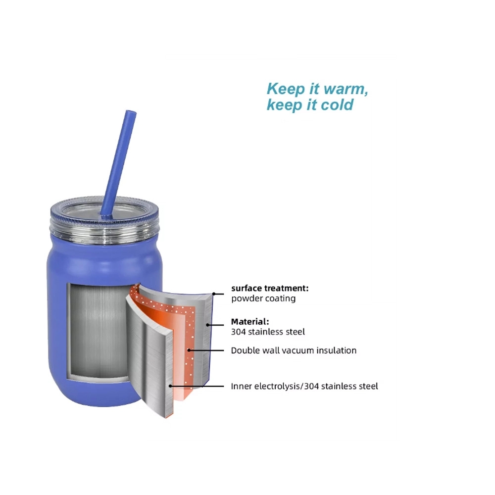 17Oz Stainless Steel Vacuum Insulated Marson Jar 1