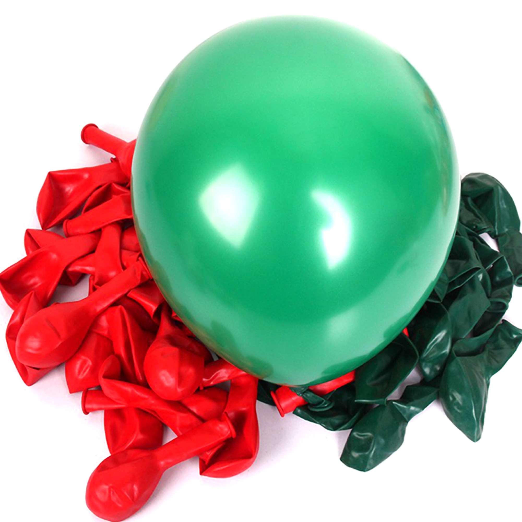 10" Christmas Red and Green Latex Balloons 3