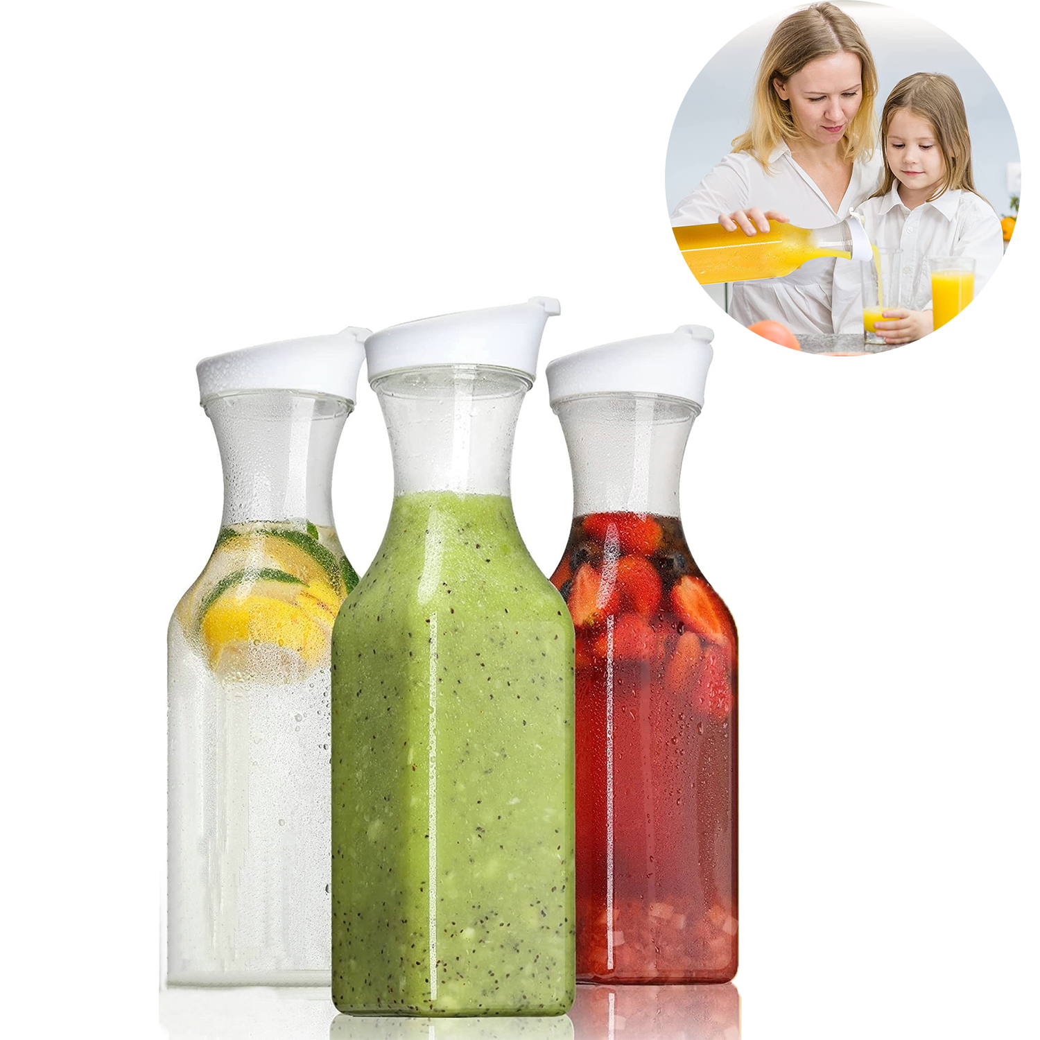 50OZ square transparent plastic juice pot 3