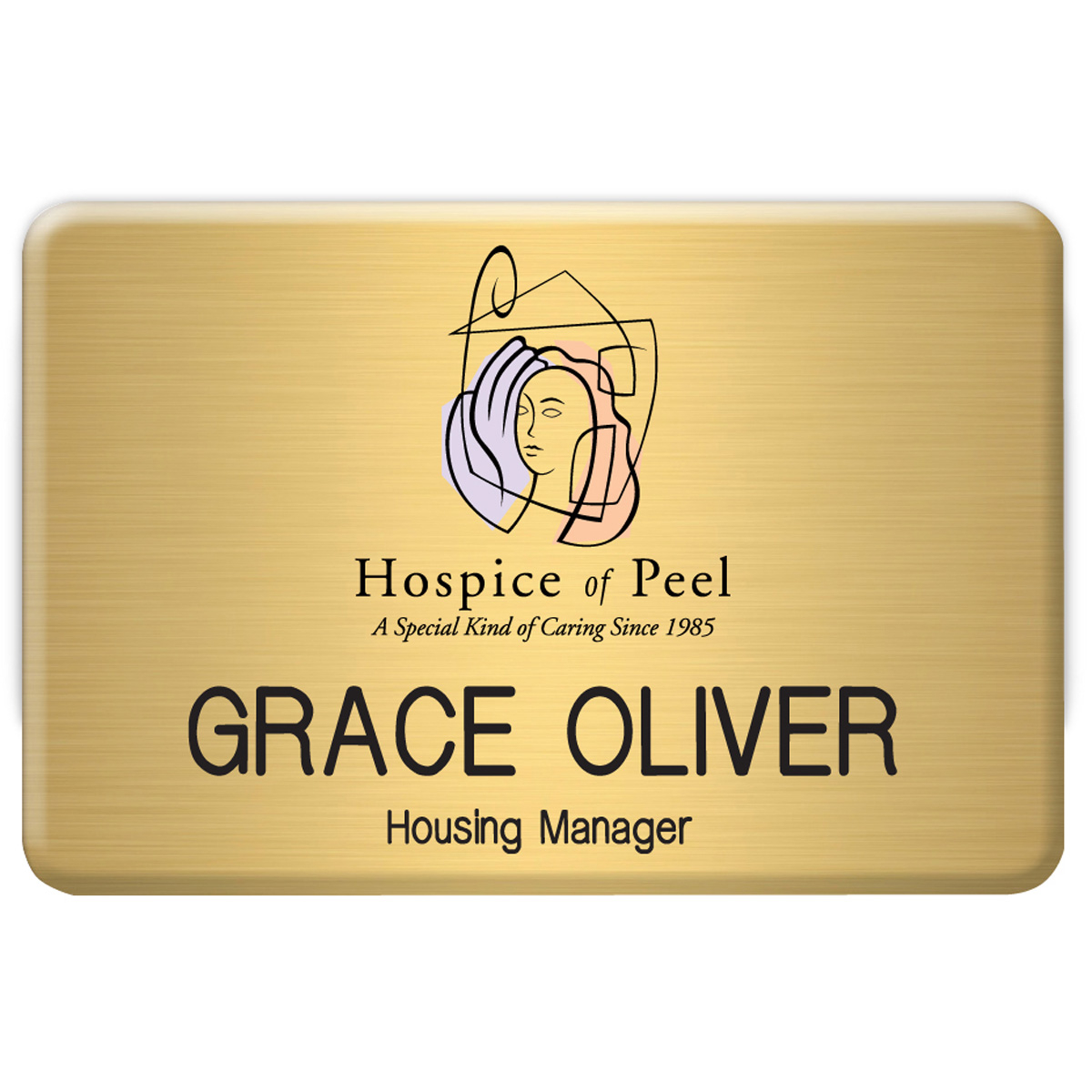 New York Standard Metal Name Badge (Standard Size 2" x 3")