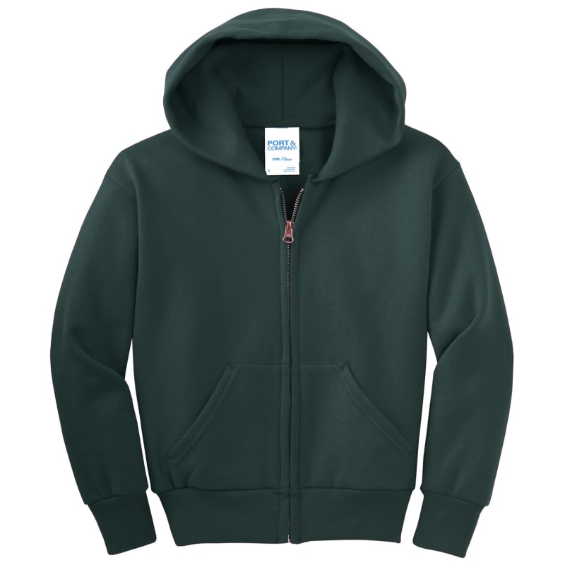 Port & Company - Youth Core Fleece Full-Zip Hooded Sweatshirt. 93