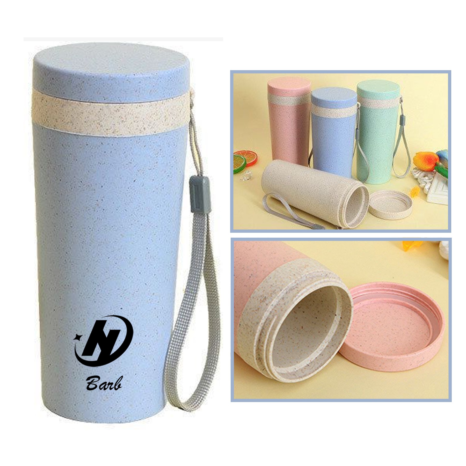 10Oz. Wheat Straw Water Bottle Drinking Travel Bottle 4