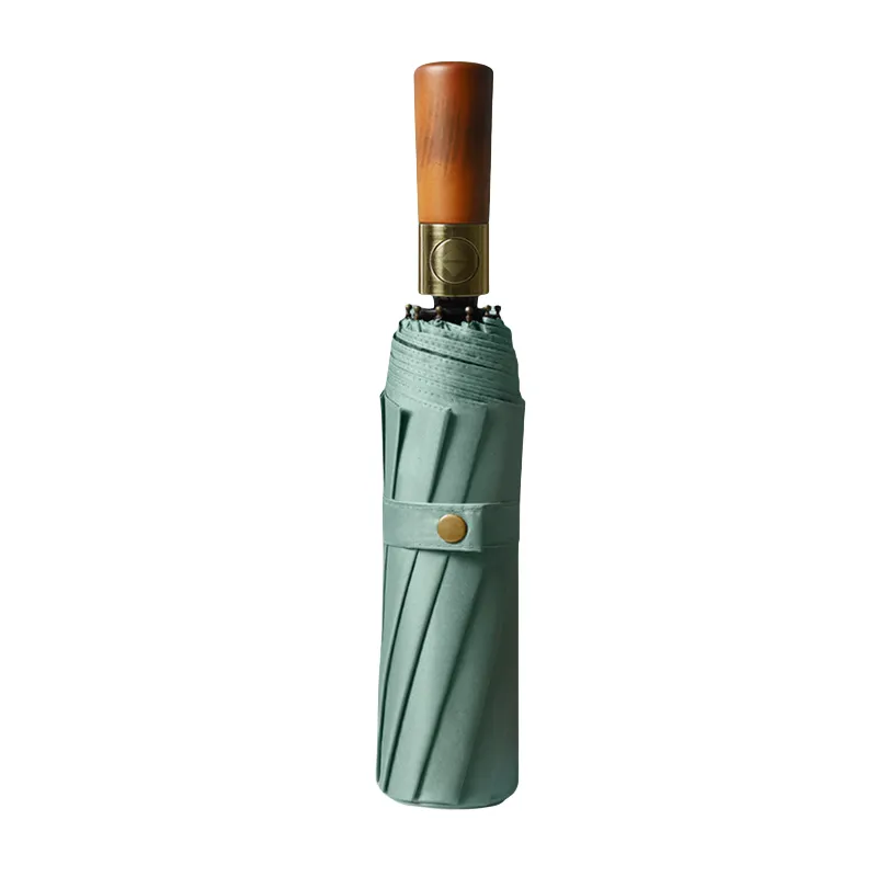 16 - Rib Wooden - Handle Auto Open All - Weather Umbrella 2