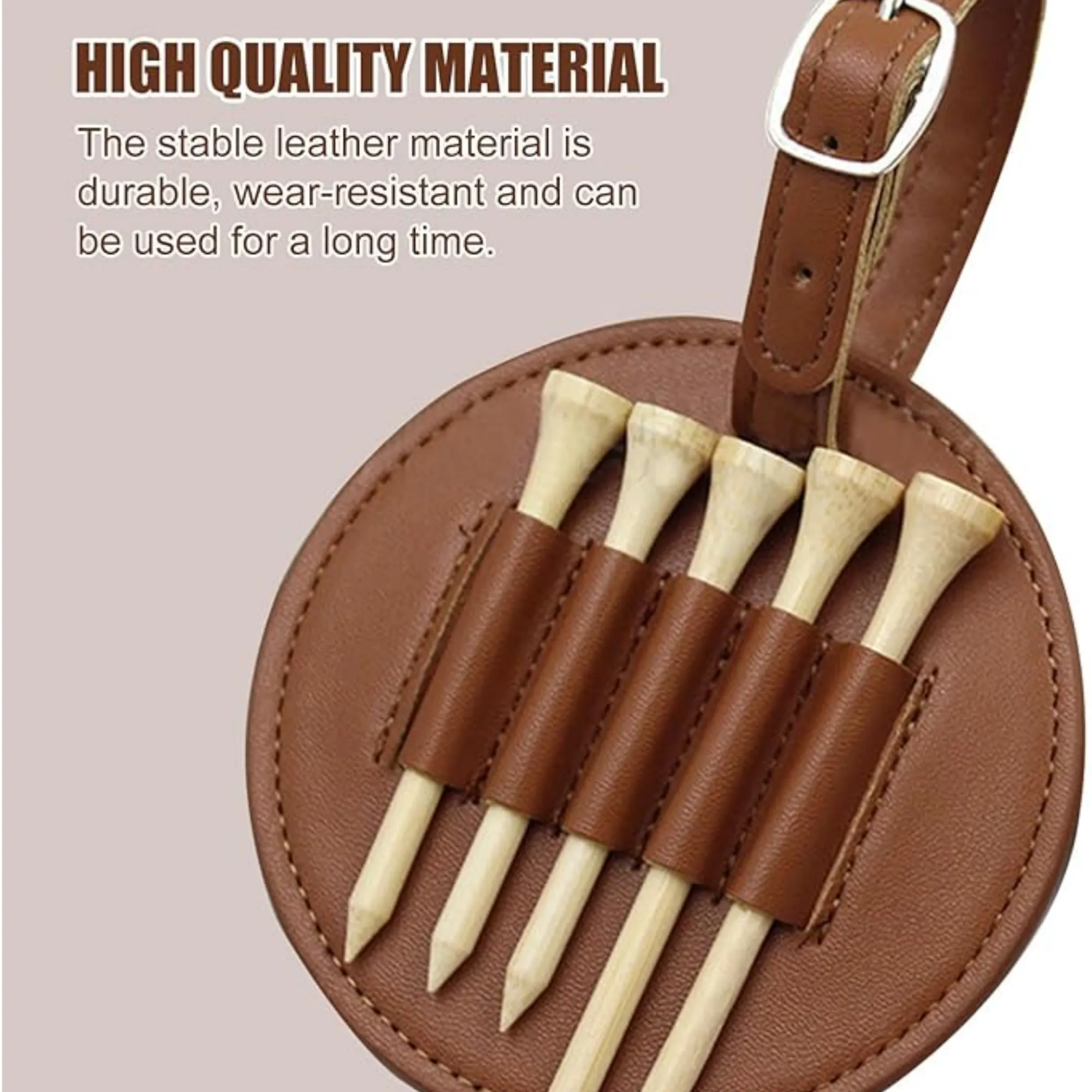 MOQ Durable Leather Golf Tee Organizer Belt Clip & Storage 5