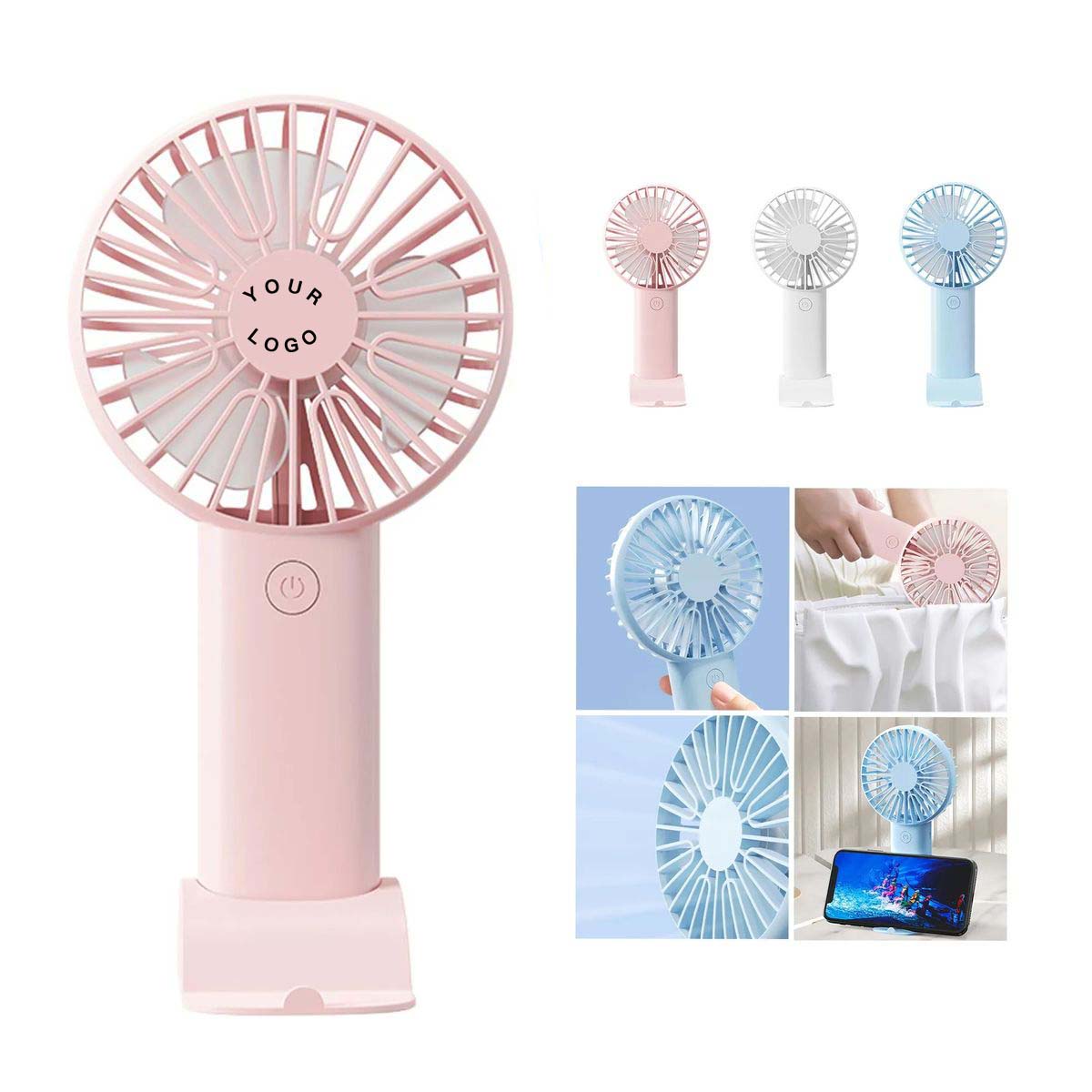 Rechargeable Fan with Phone Stand Base Compact Size 2