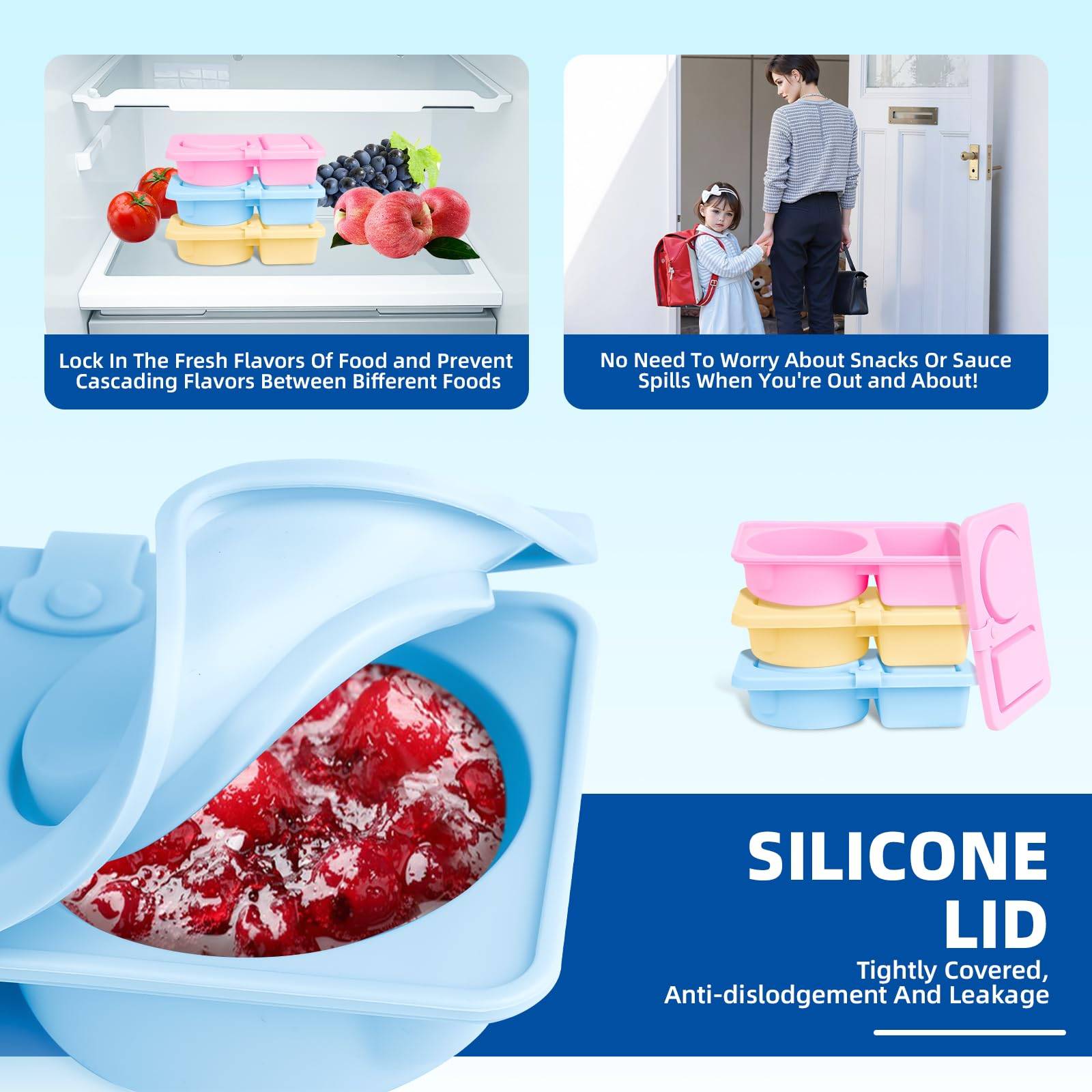 Leakproof Silicone Food Storage Box – Portable & Compartment 5