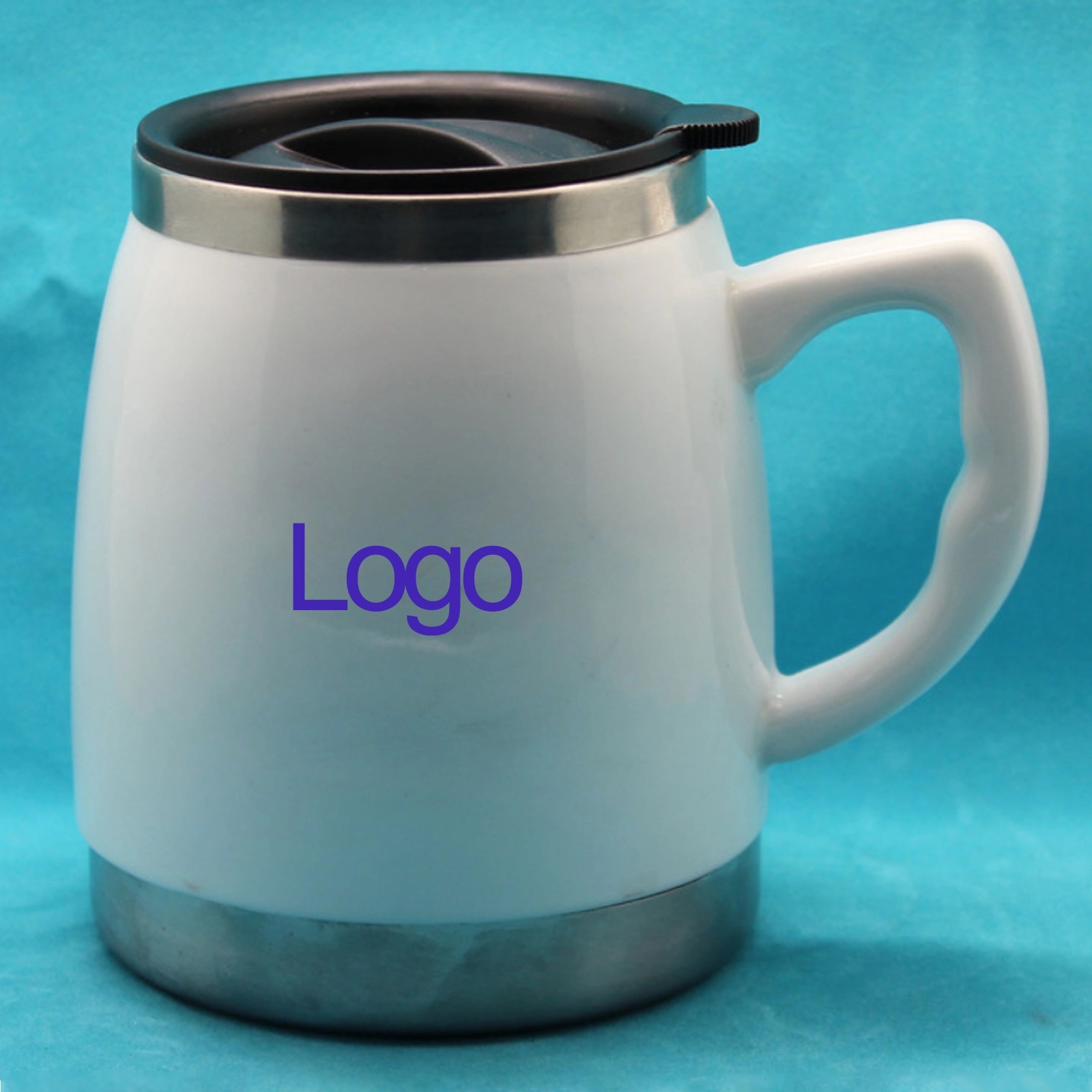 18 oz double layer ceramic coffee cup 2