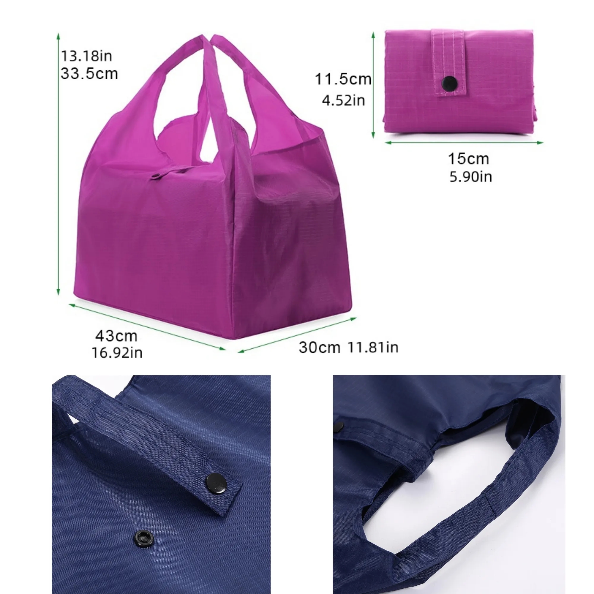 Customized portable folding shopping bag, custom tote bag with logo imprint 4