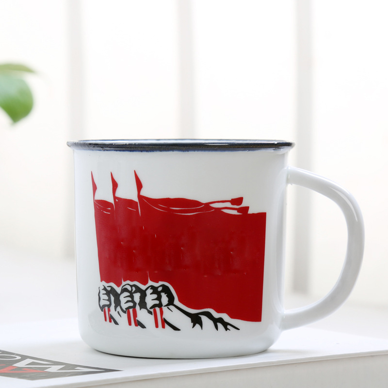 White Custom Enamel Mugs 4