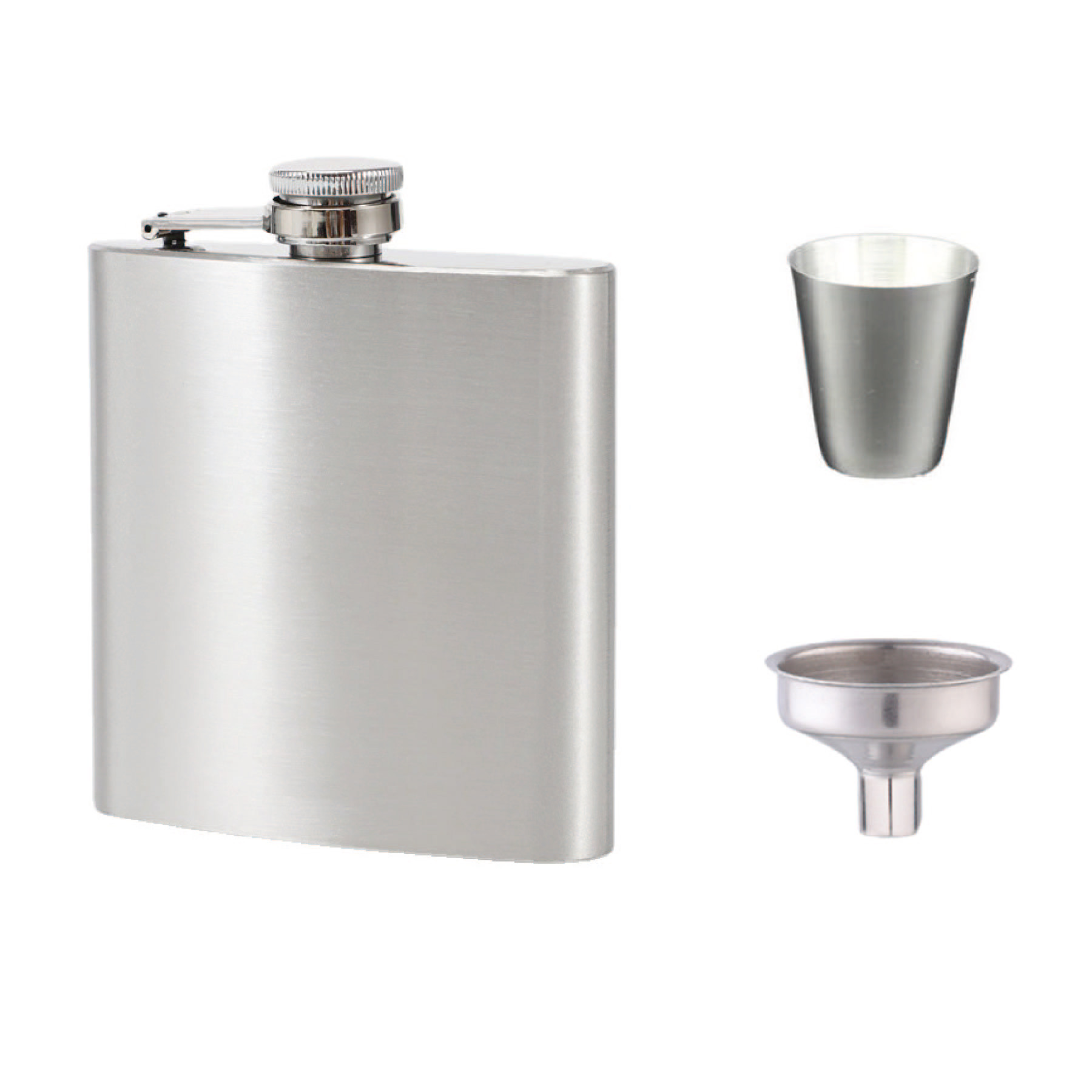 Stainless Steel 7 Oz. Hip Flask Set 2