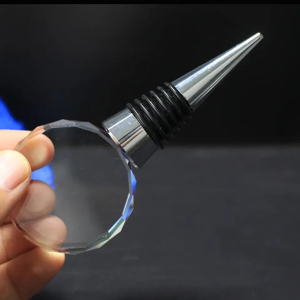 Round Crystal Personalized Wine Stopper 3