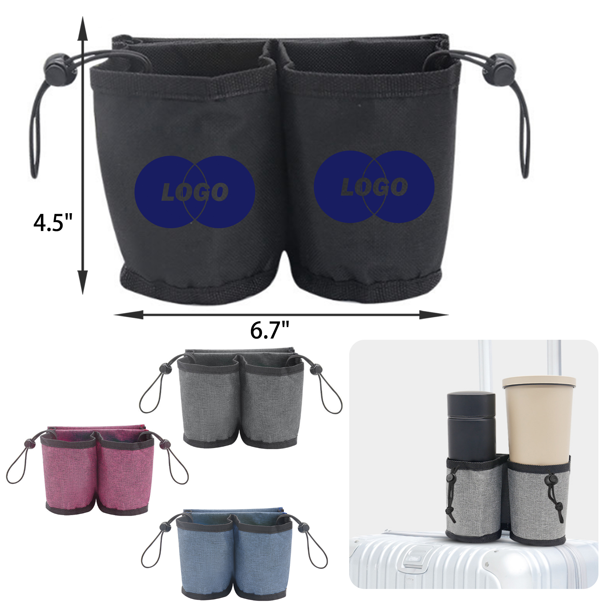 MOQ 50 PCS Adjustable Luggage Cup Holder 6