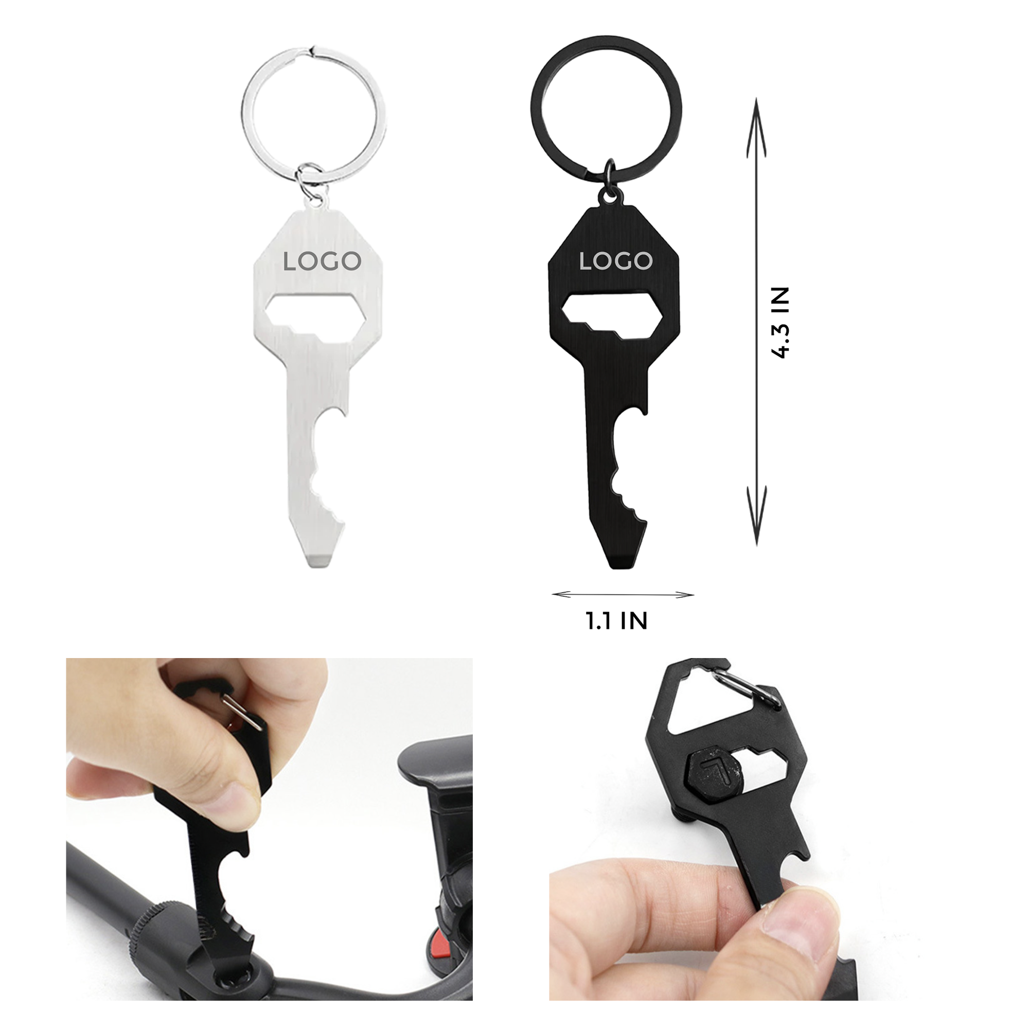 MOQ 10 PCS Durable Stainless Steel Bottle Opener Keychain 2