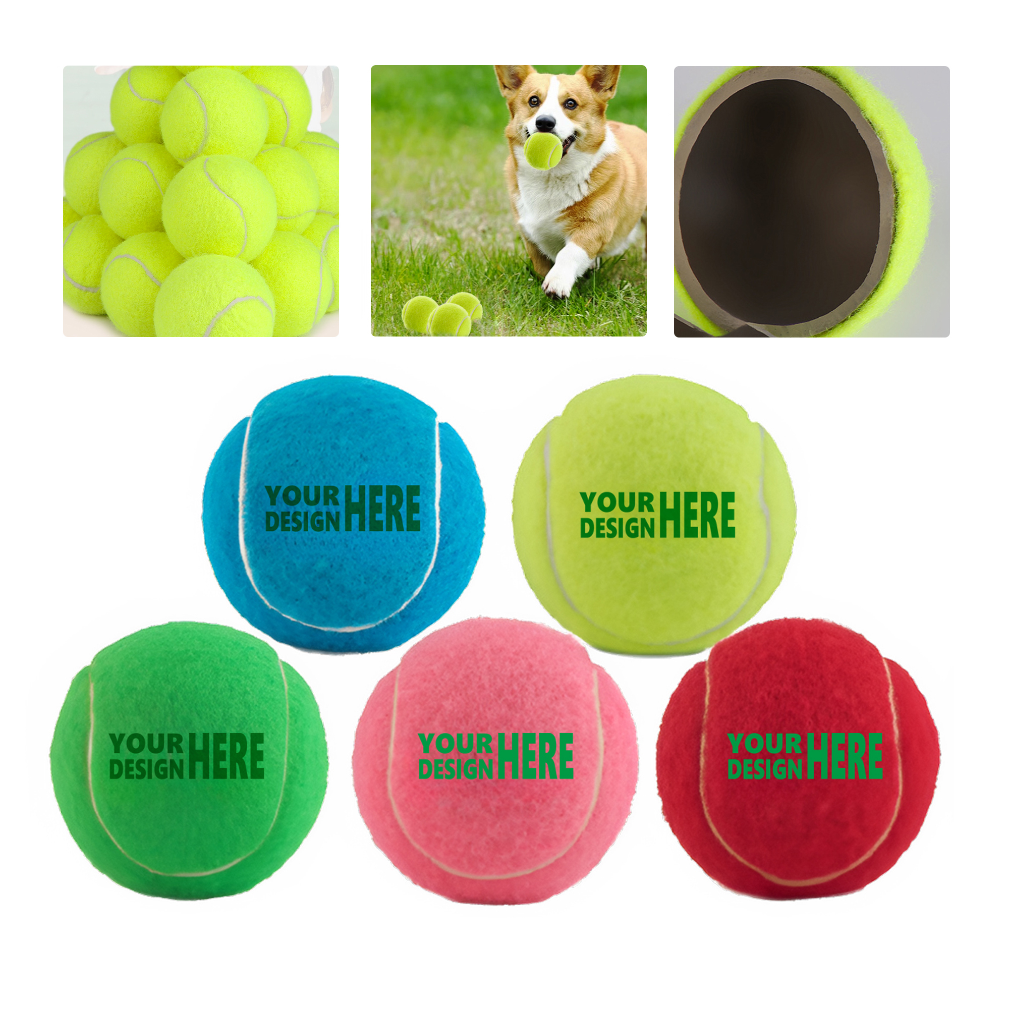 MOQ 50 High Bounce Durable Dog Training Tennis Balls 1