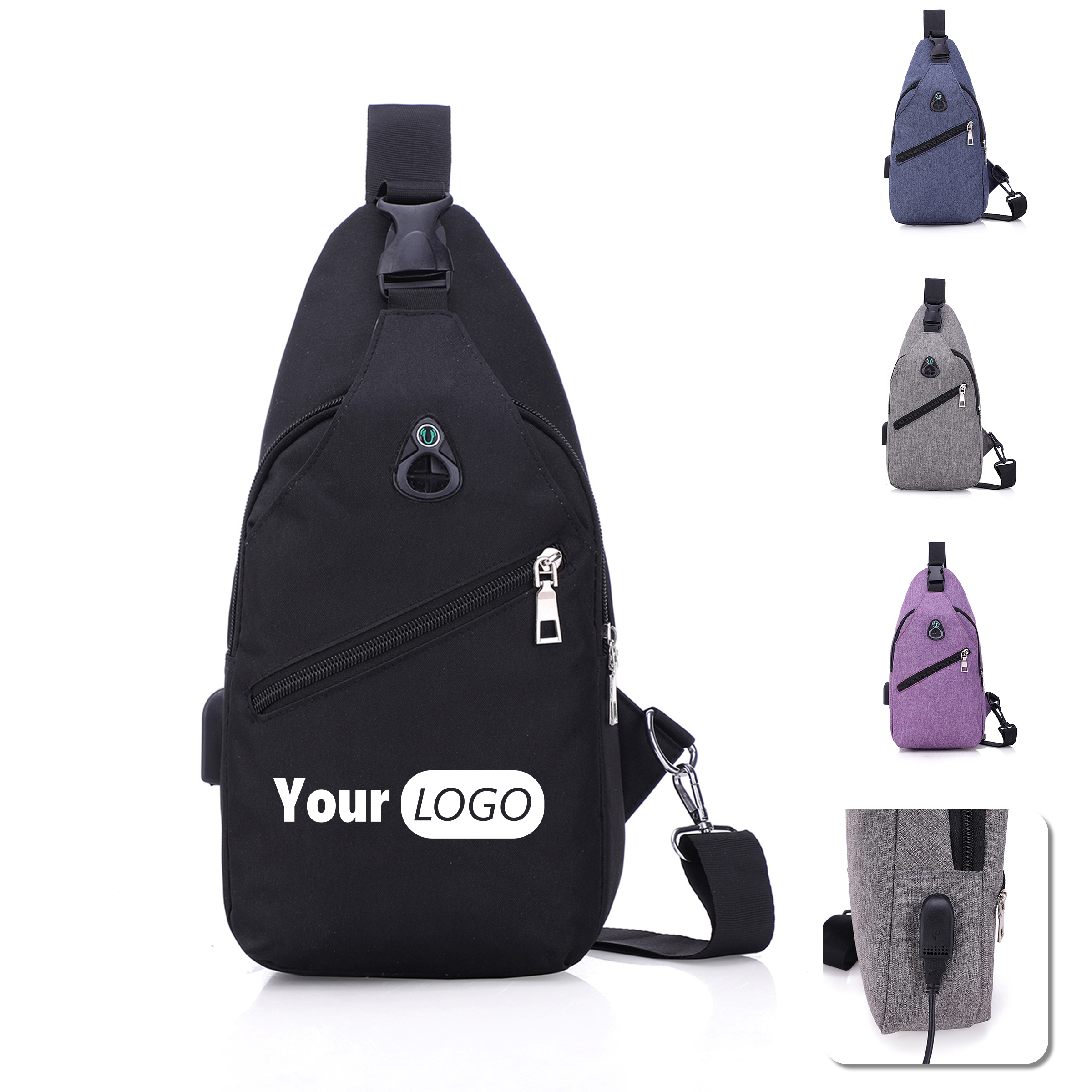 Outdoor Crossbody Bag with USB Charging Port 3