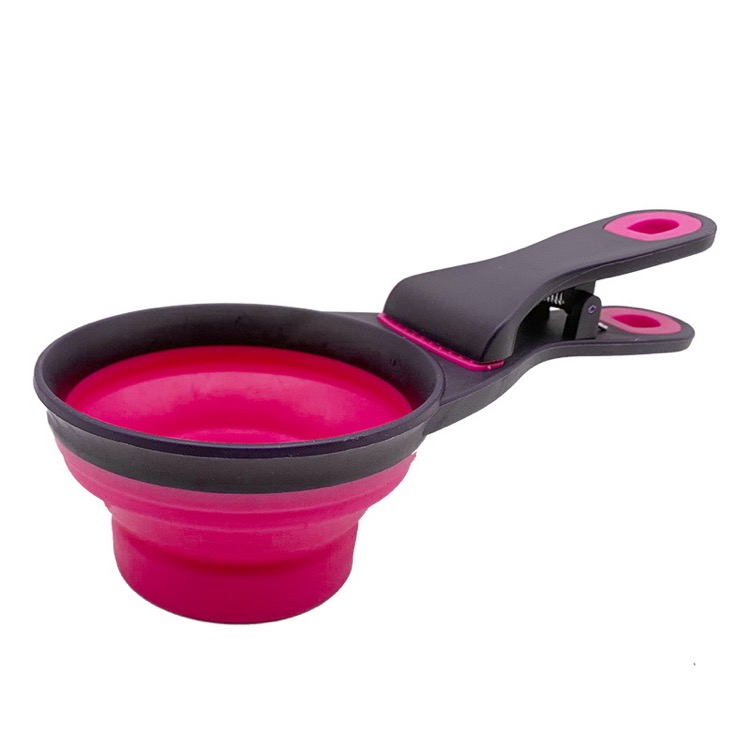 Pet Folded Scoop Dog Cat Sealing Clip Cup 3