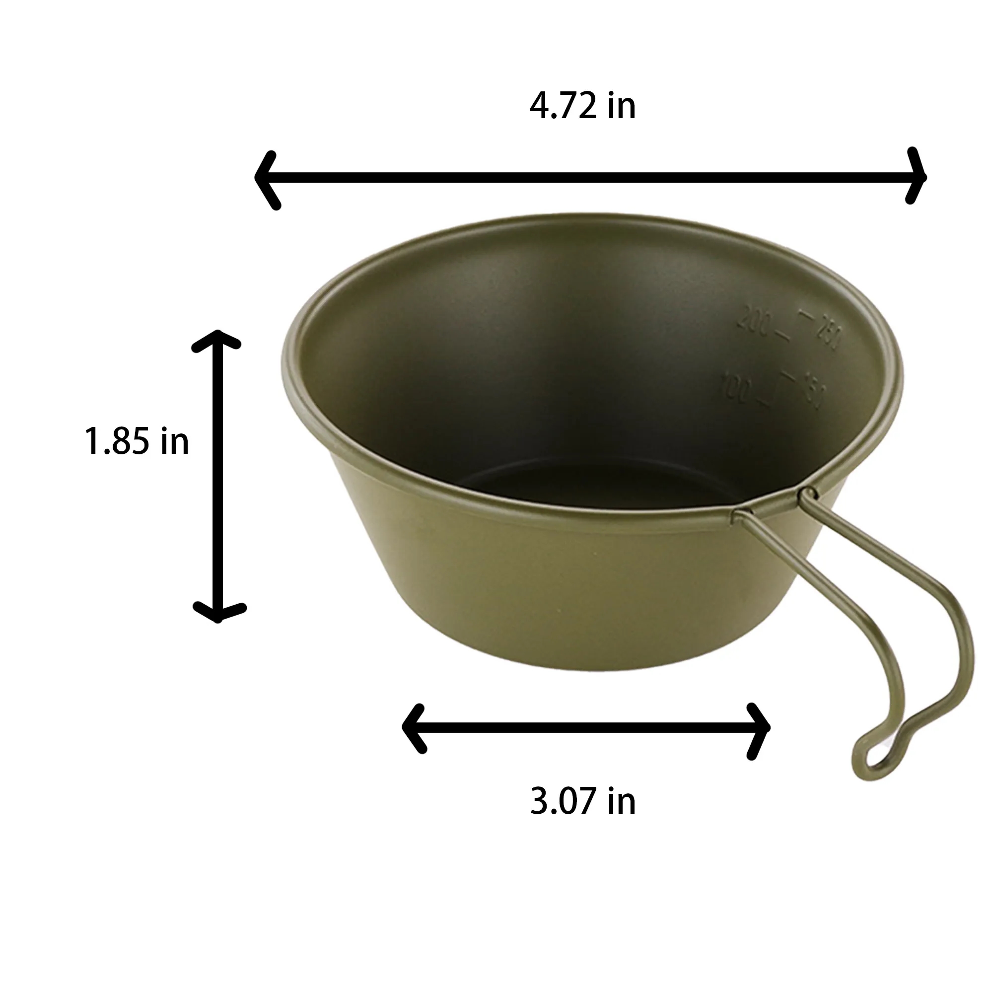 Non-Stick Coated 304 Stainless Steel 10oz Camping Bowl 5