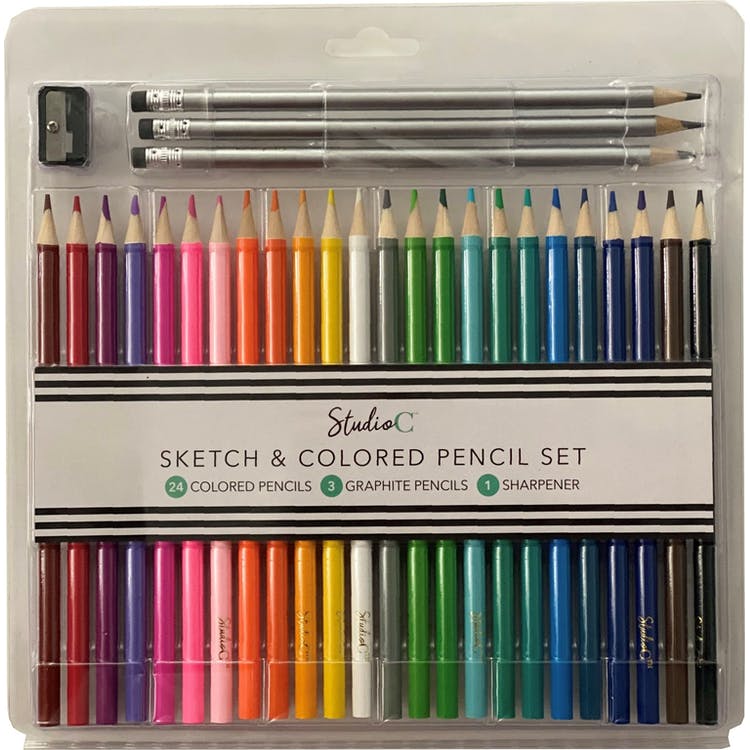 Sketch & Colored Pencil Sets - Sharpener Included 2