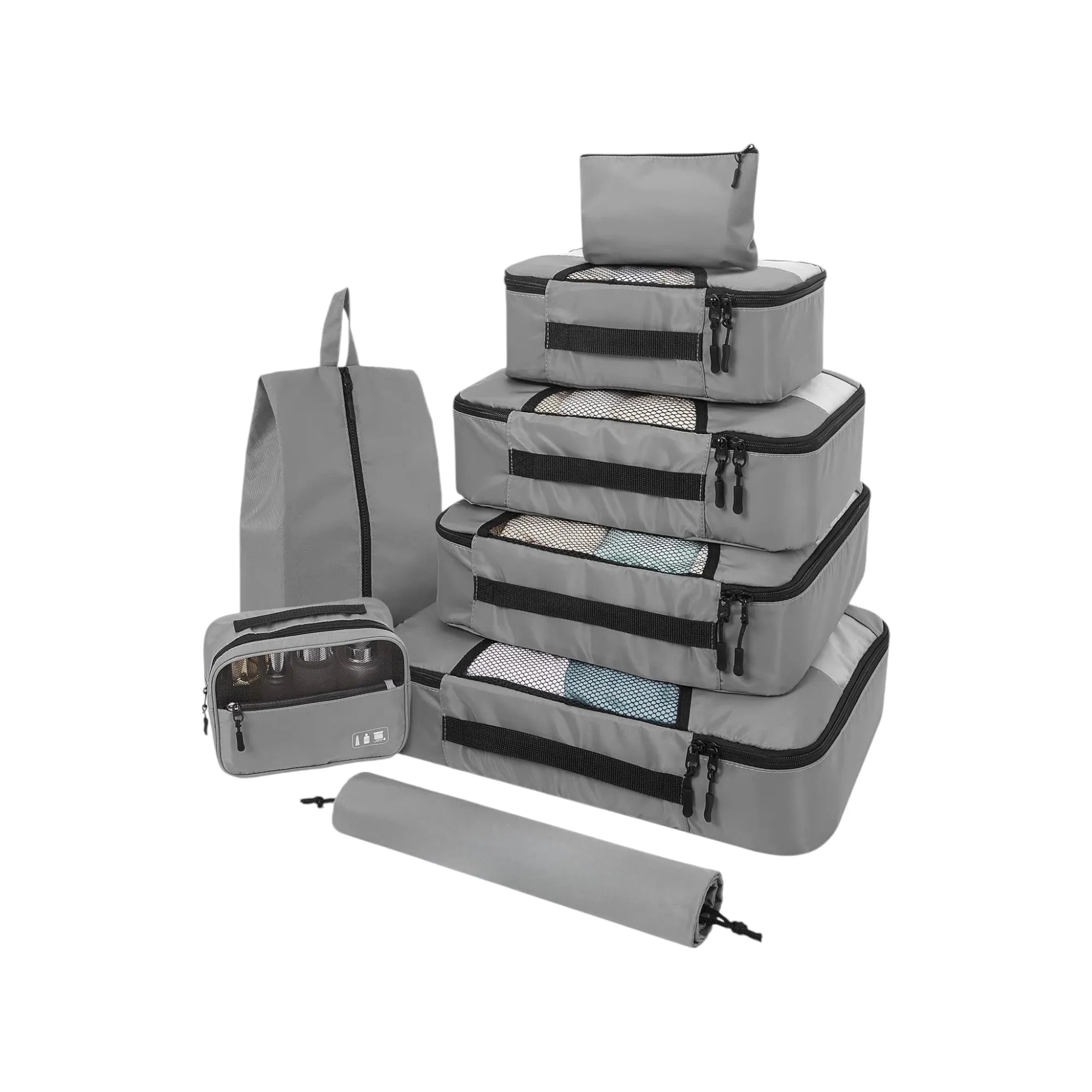 8-Piece Luggage Packing Cubes Set 6.7" x 8.7" x 3.5" 5
