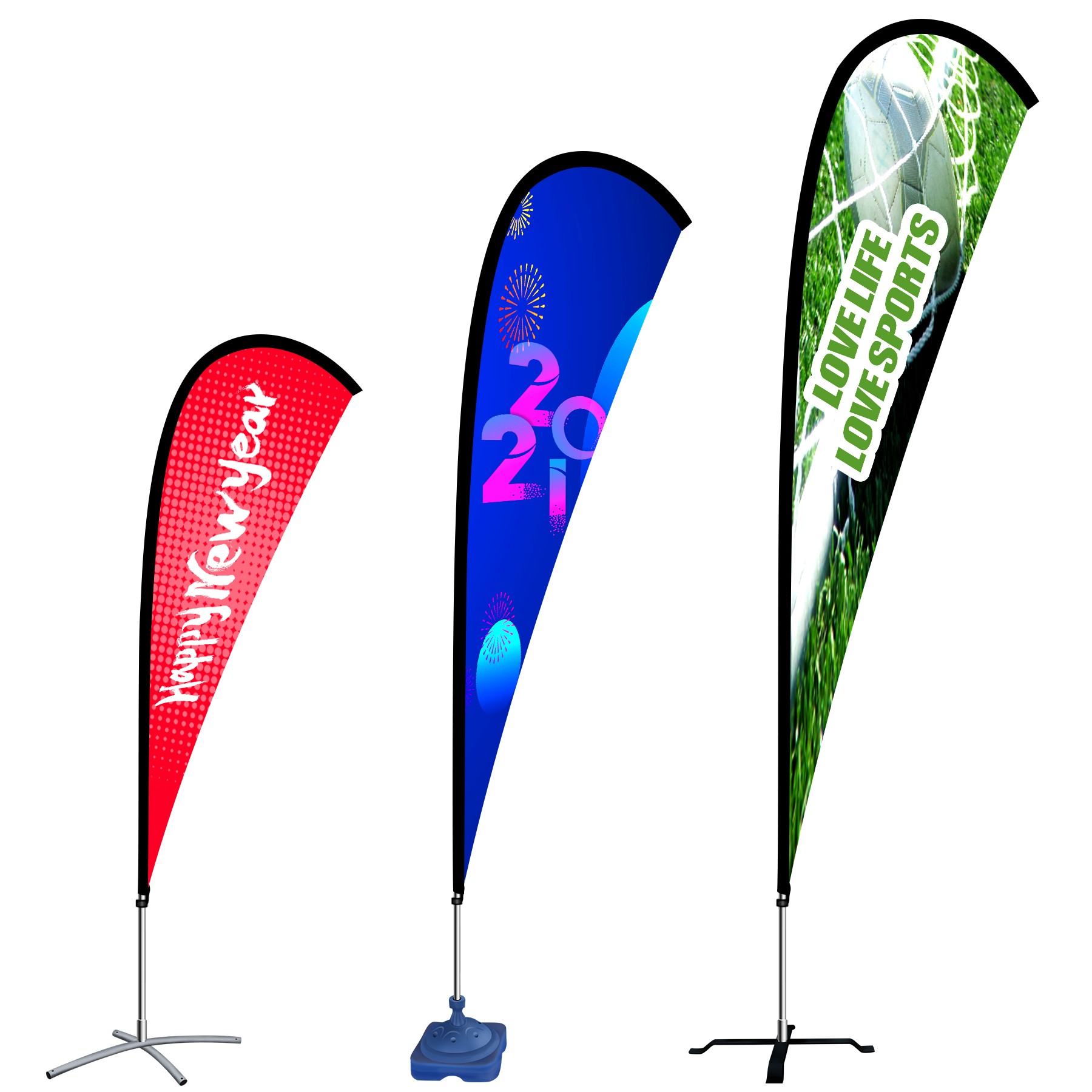 9' Teardrop Flag Banner with Stand 2