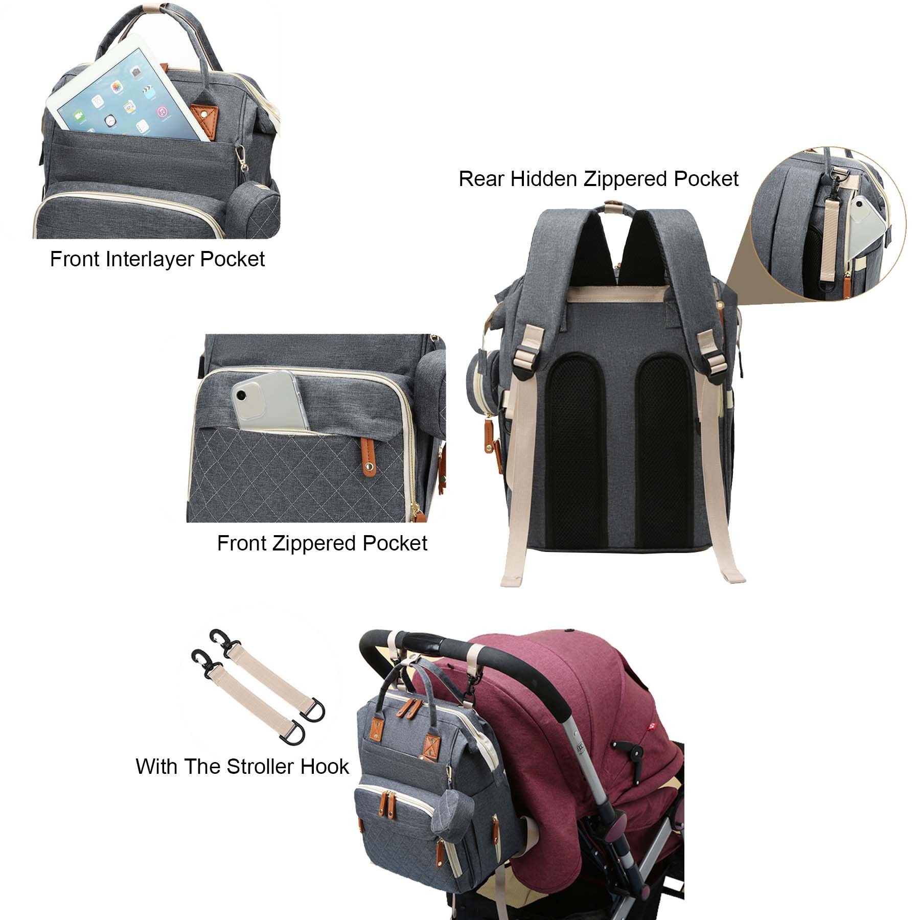 Diaper Bag Multi Function Mommy Backpack 6