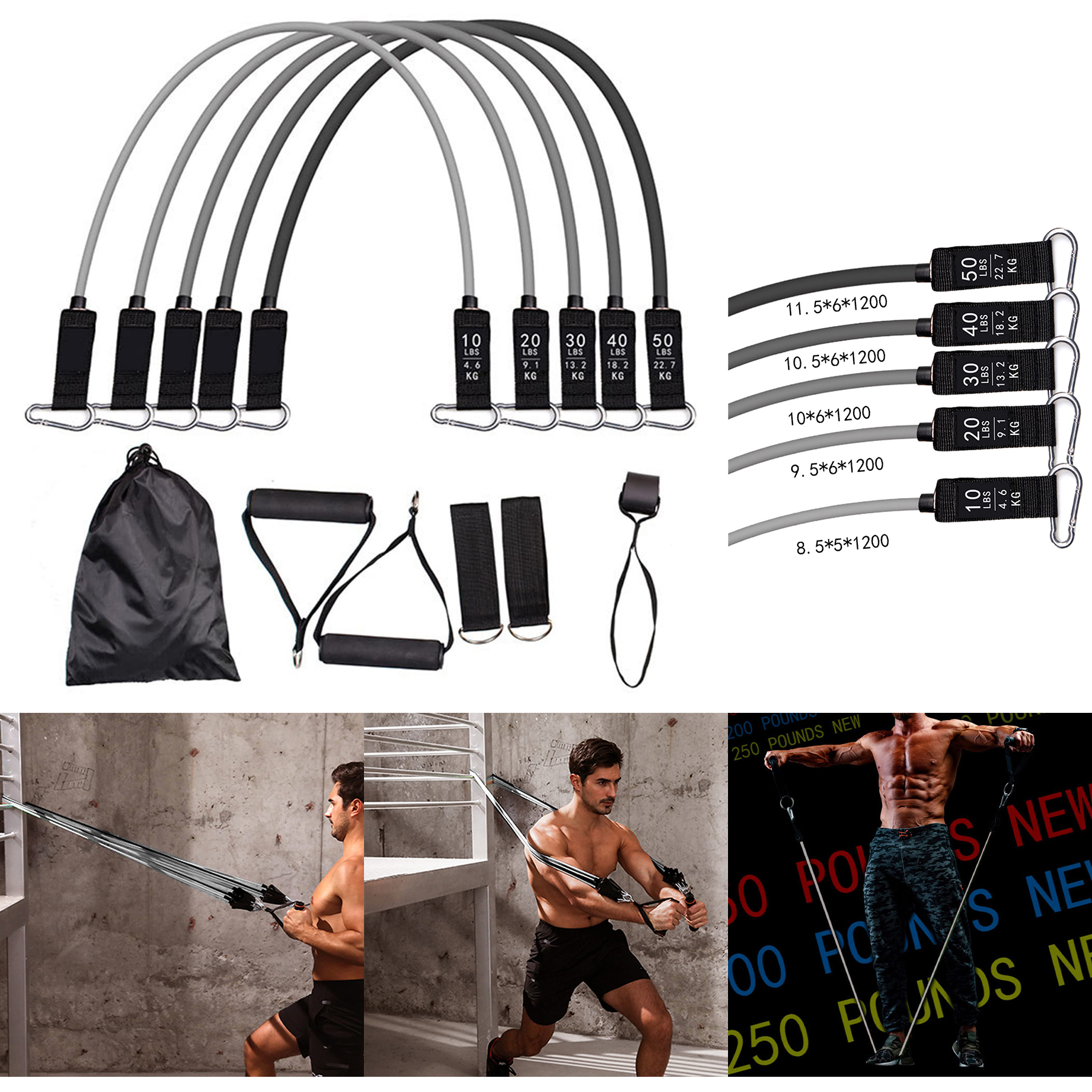 11pcs Resistance Bands Set