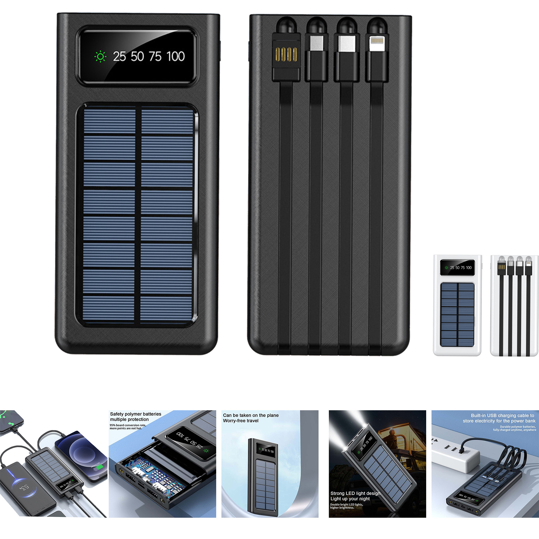30000mAh Solar Power Bank External Battery Pack 2