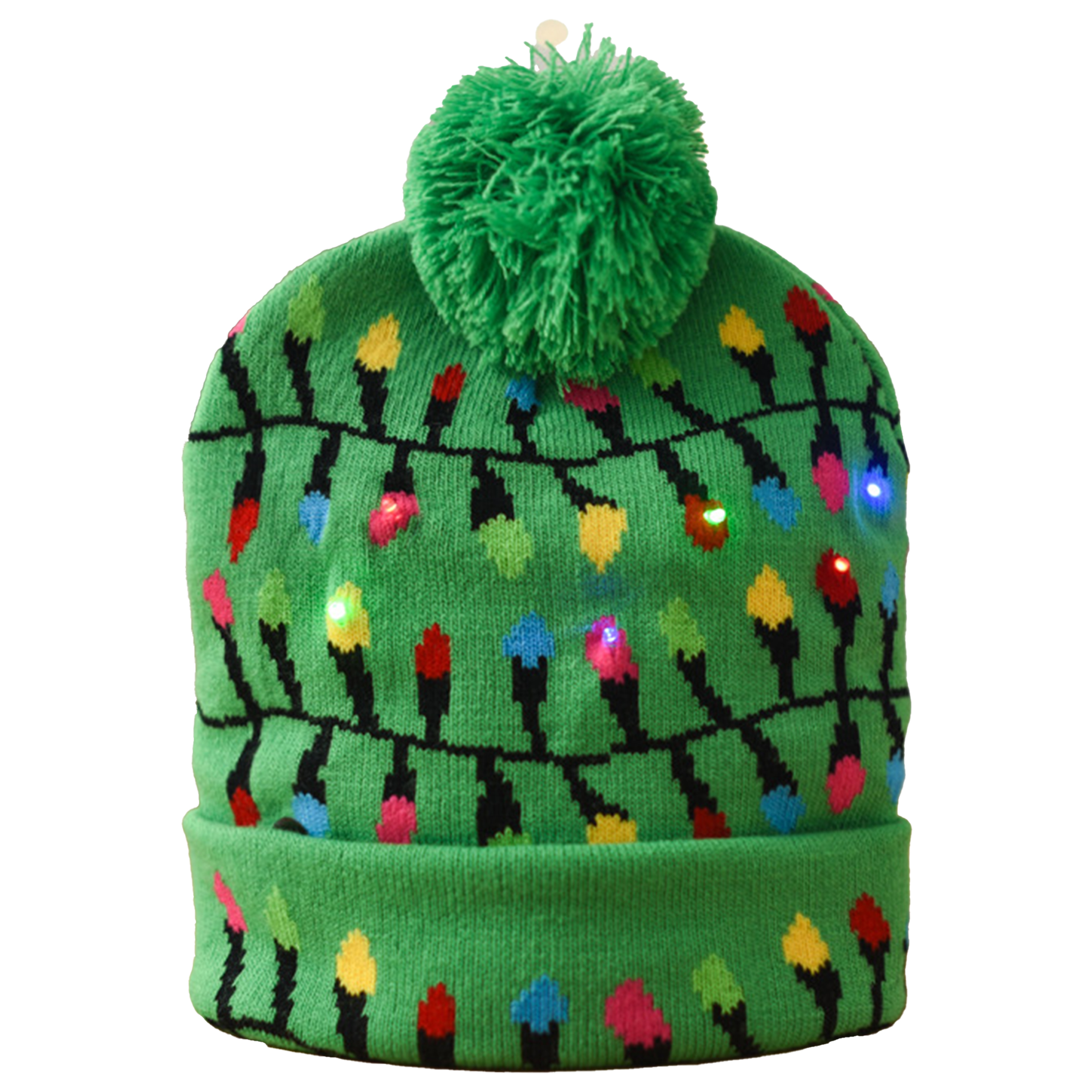 Acrylic Knitted Luminous Christmas Hat With Ball 3