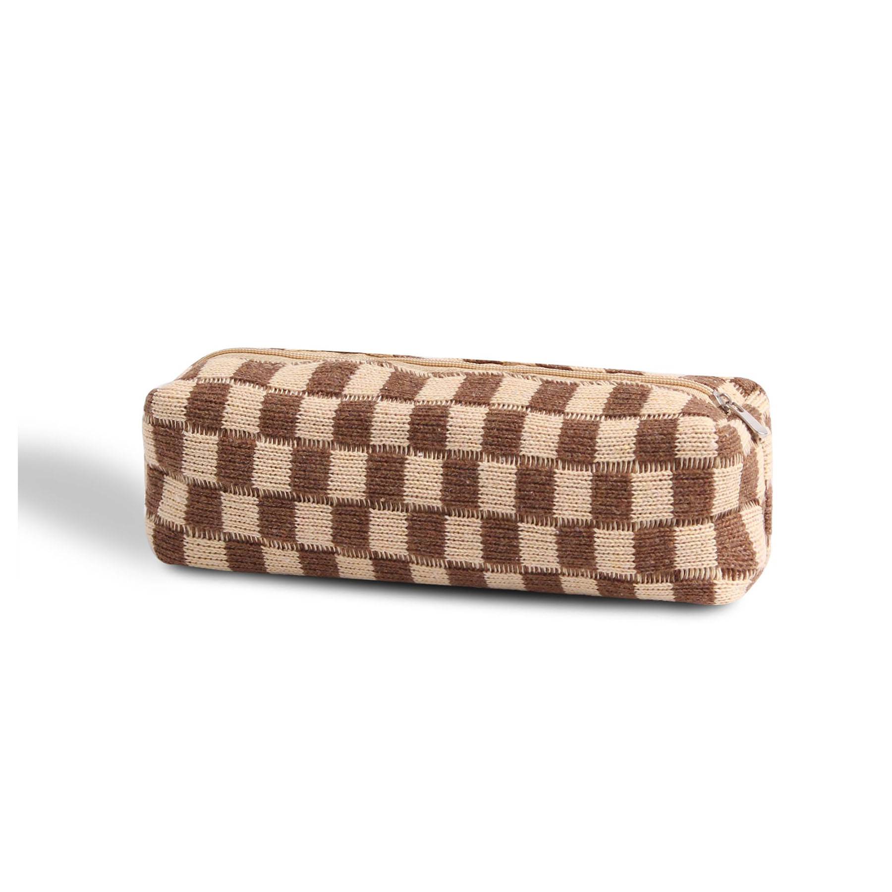 Knitted Plaid Pencil Pouch 4