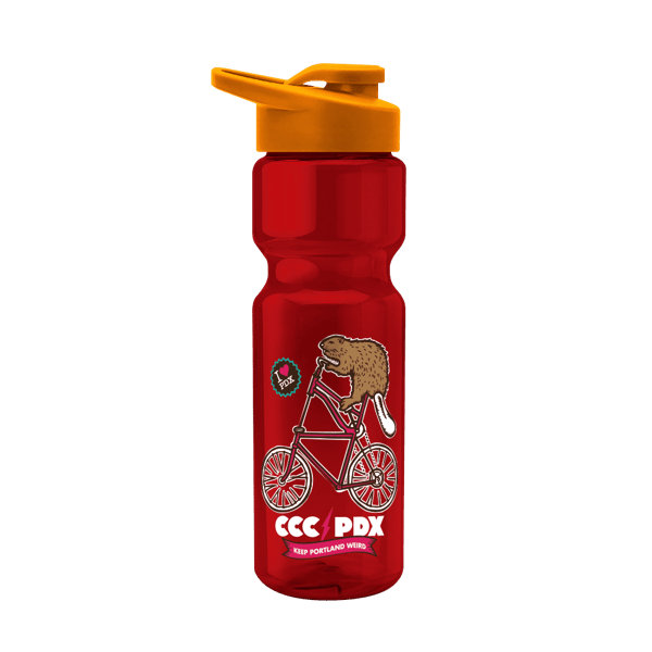 Blazer 28oz Transparent Bike Bottle w/Drink-thru Lid 1607