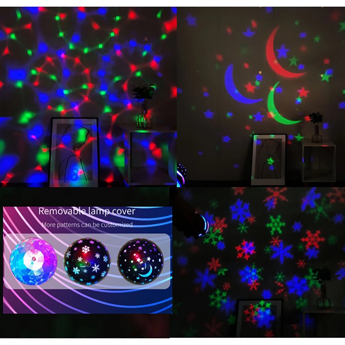 Mini Star Snow Night Lights USB Rechargeable 3