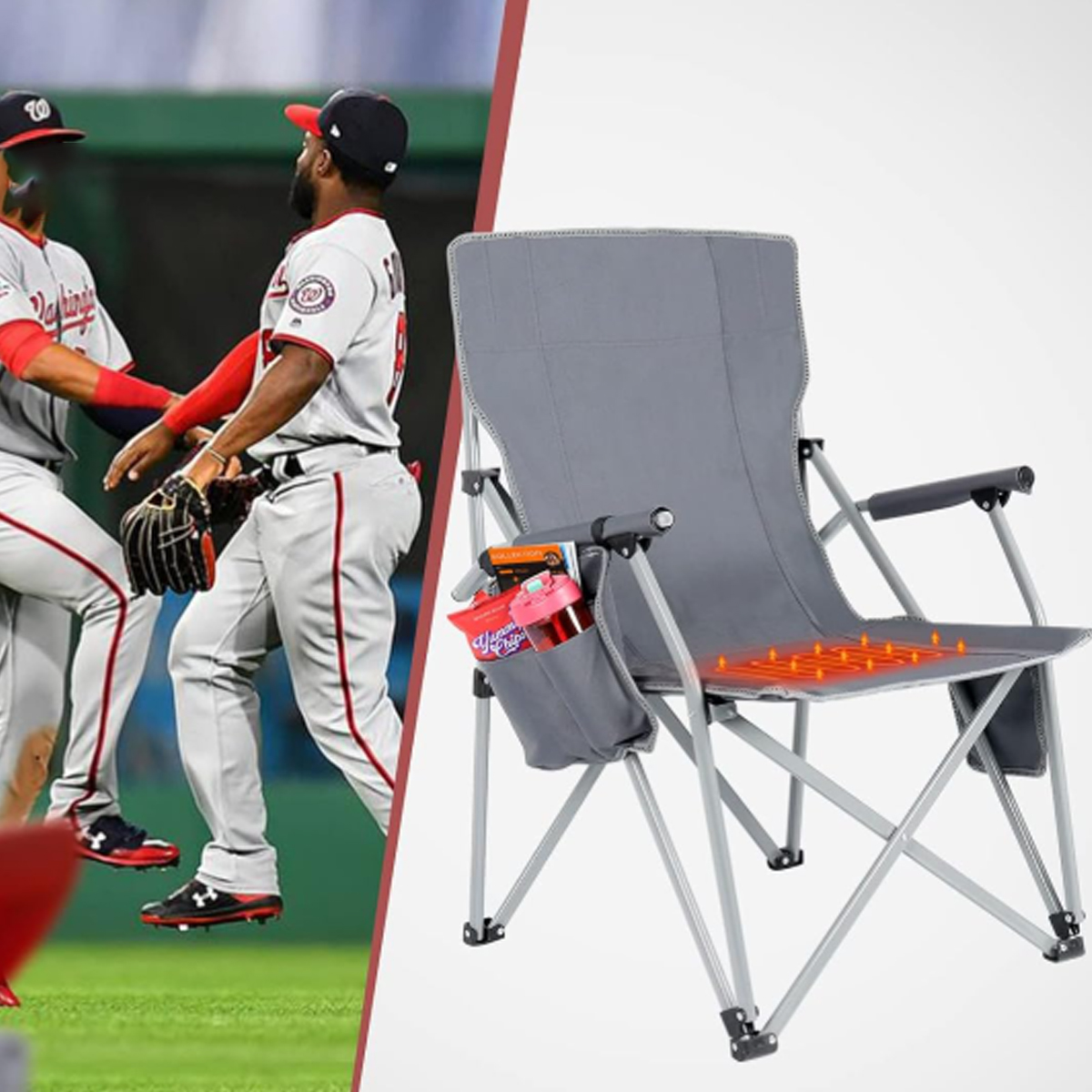 Heated Folding Camping Chair W/ USB Power and Carrying Bag 5